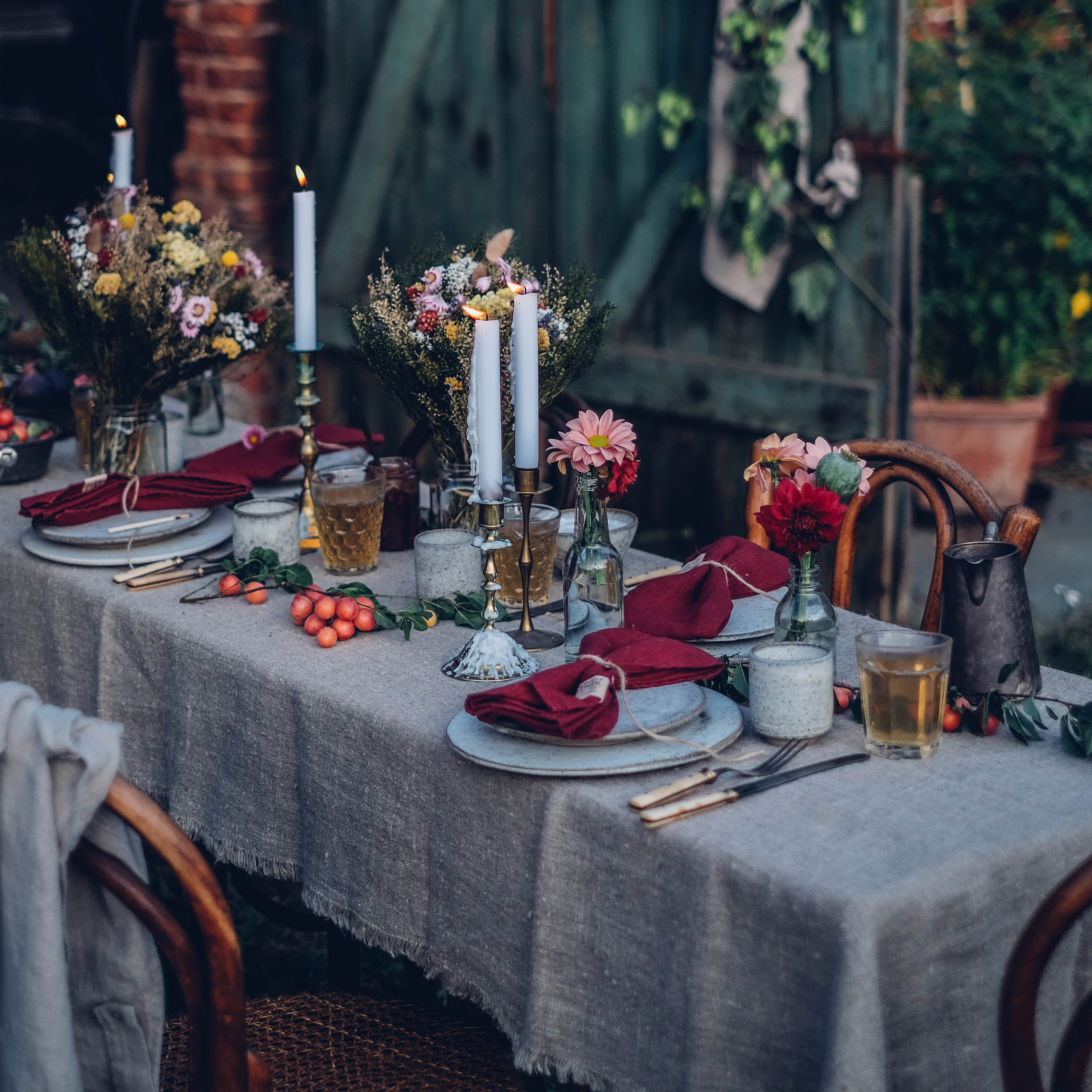 Lovely Linen Lovely Servett Linne Real Red 4-Pack