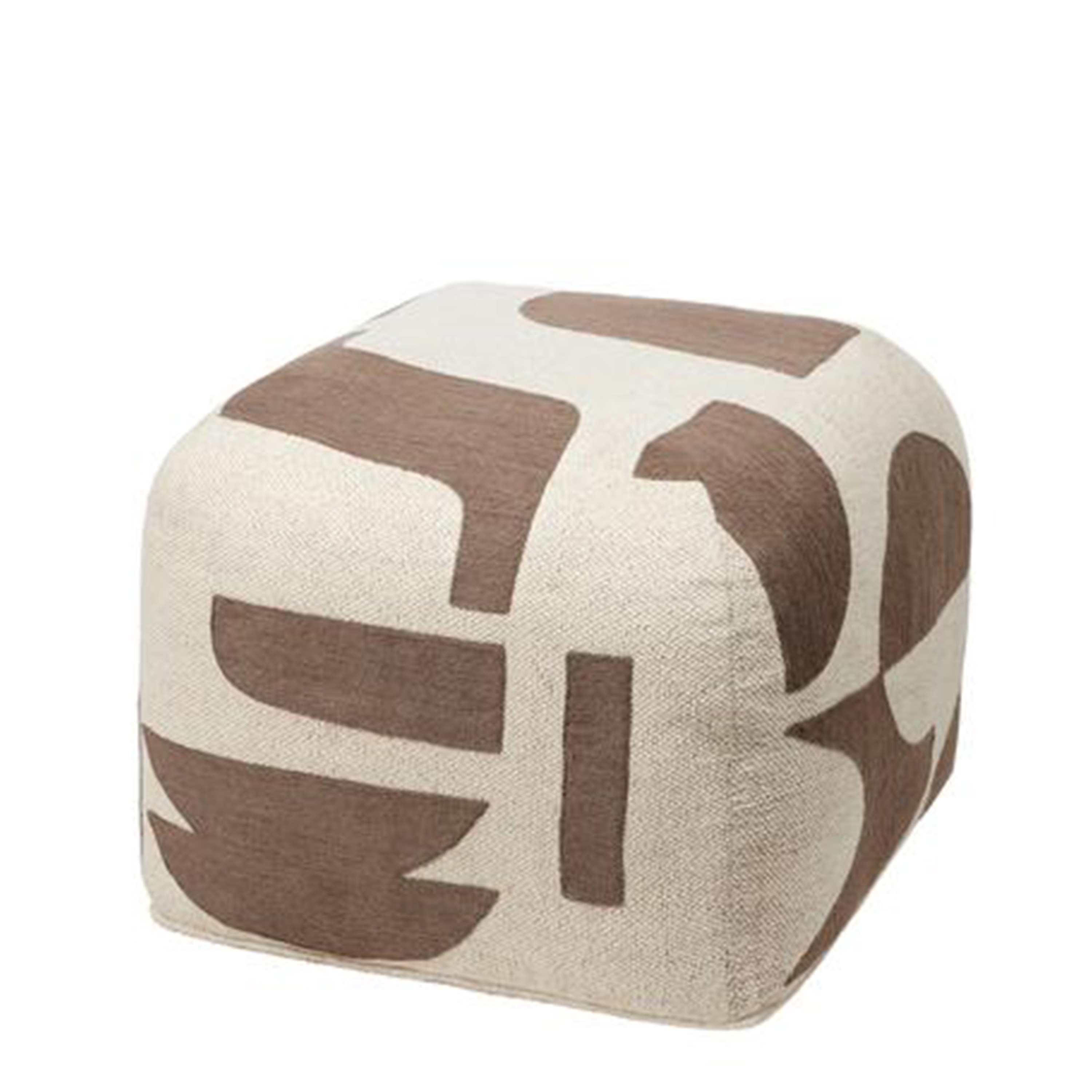 Broste Copenhagen - Mundo Sitzpuff Känguru Braun/Hellbeige - Seitpferd
