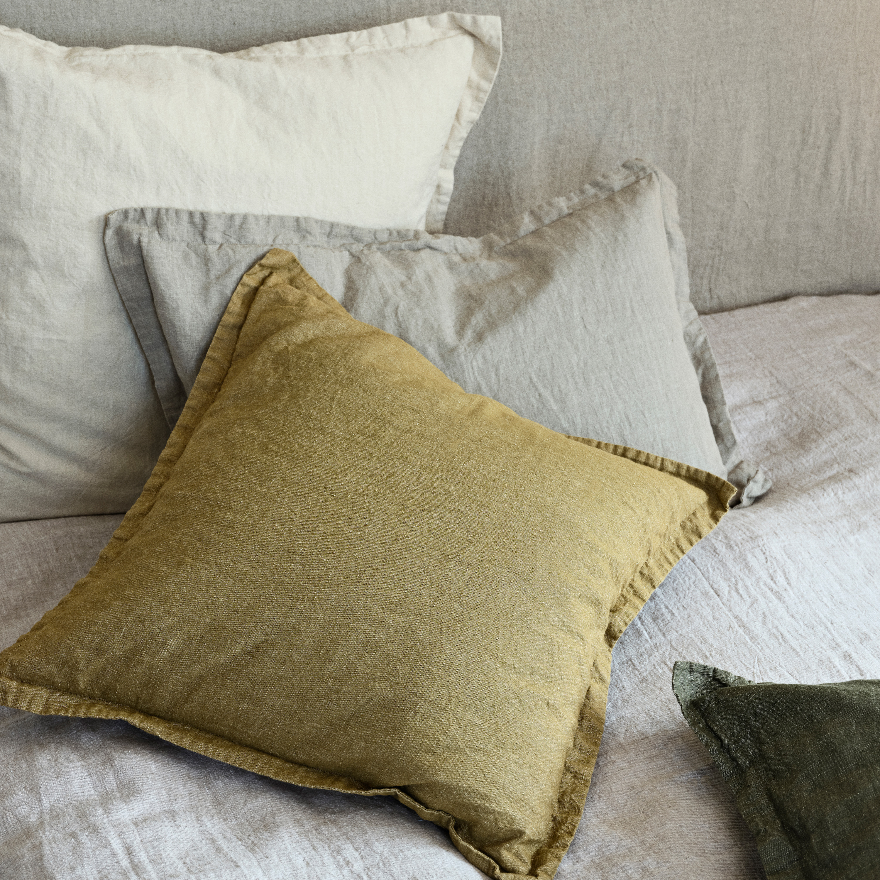 Broste Copenhagen Linn Putetrekk Castle Beige 50x50