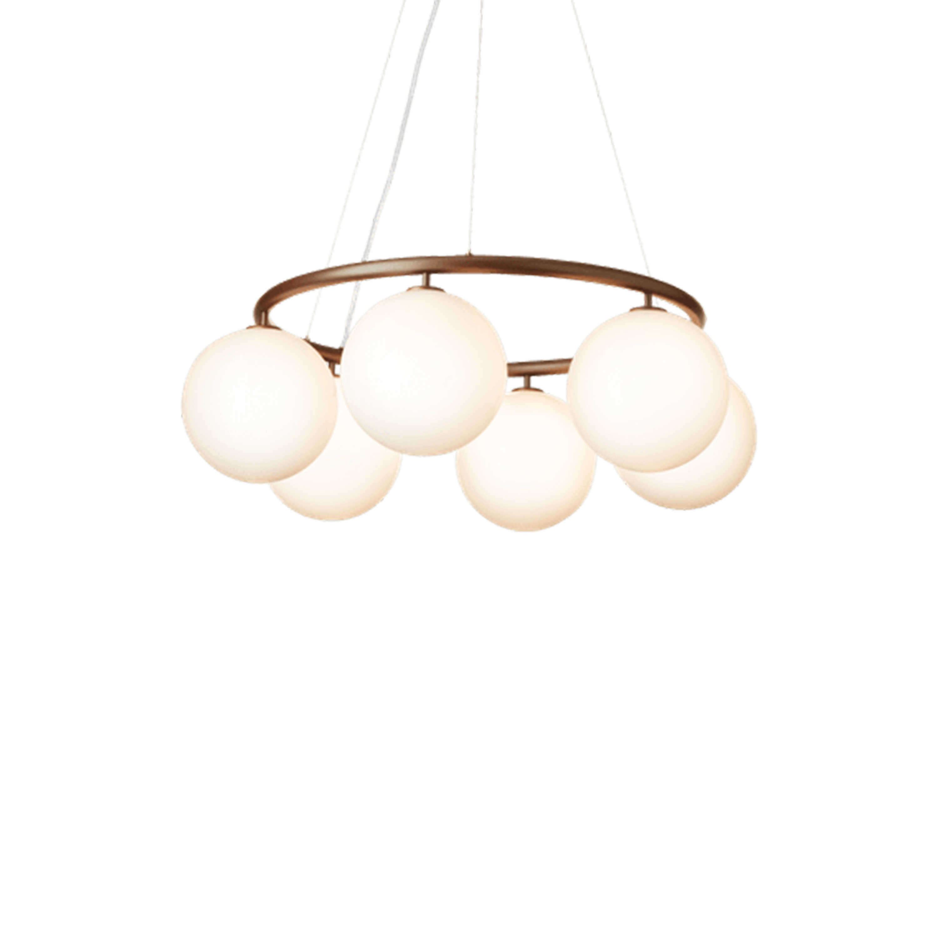 Nuura Miira 6 Circular Taklampa Dark Bronze/Opal Ø80