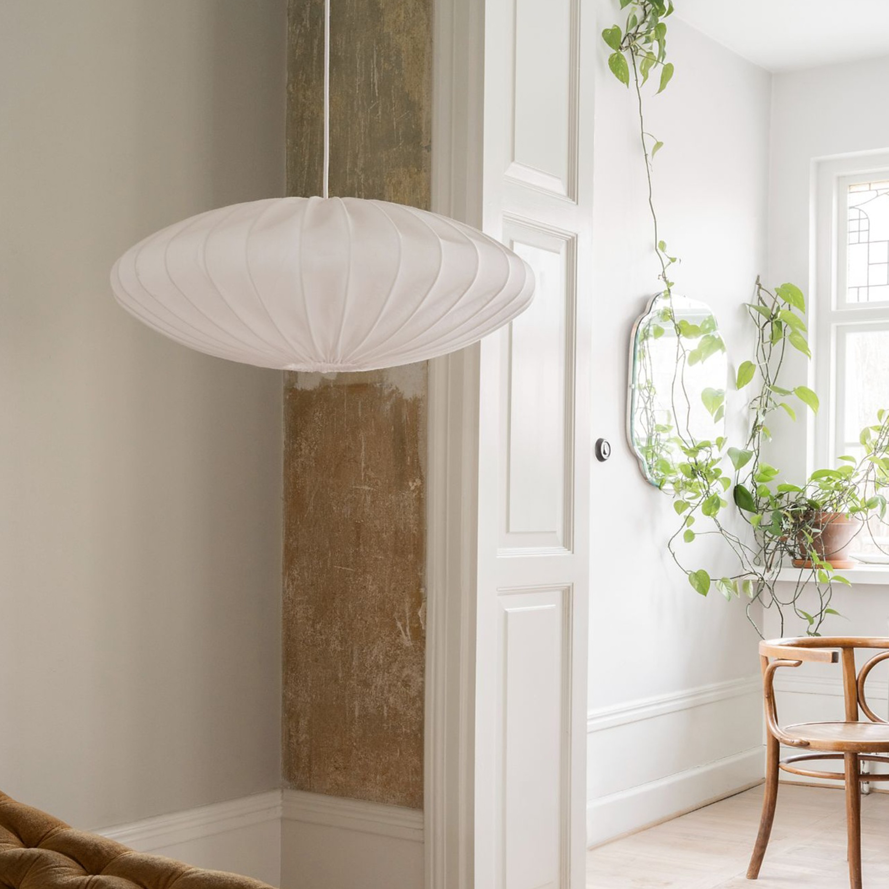 Watt &amp; Veke Ellipse Kattovalaisin Pellava Valkoinen 65 cm