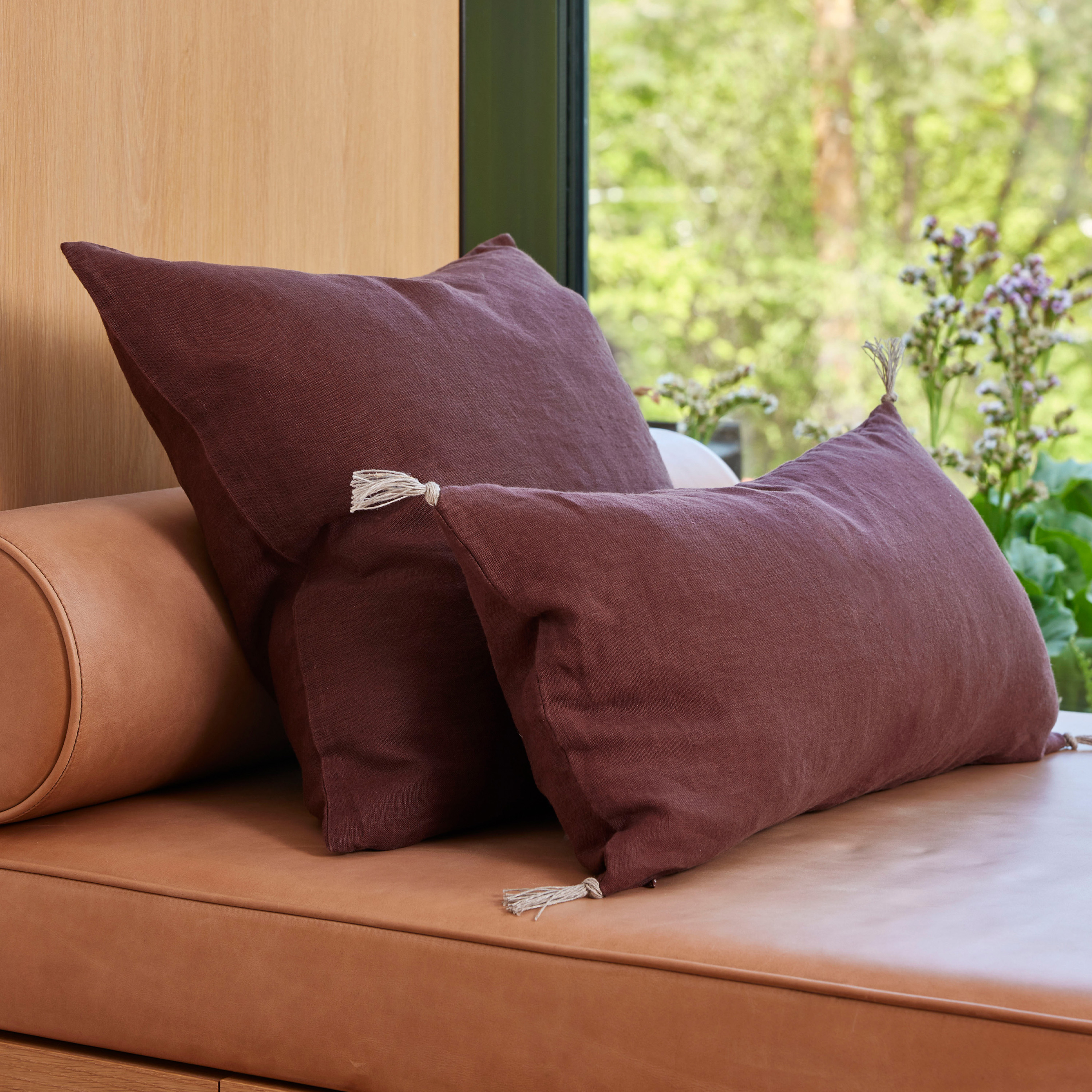 Himla Sunshine Zip Kuddfodral Burgundy 50x50