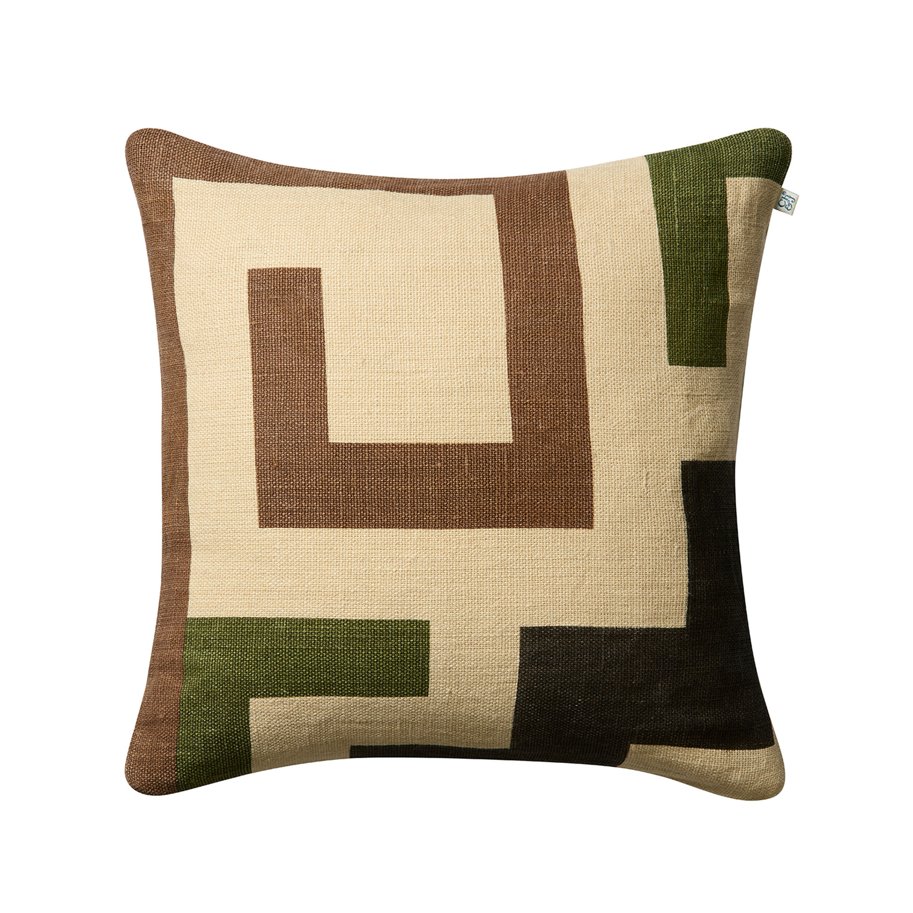 Chhatwal & Jonsson - Aman Kuddfodral Taupe/Cactus Green/Brown 50x50 - Grön