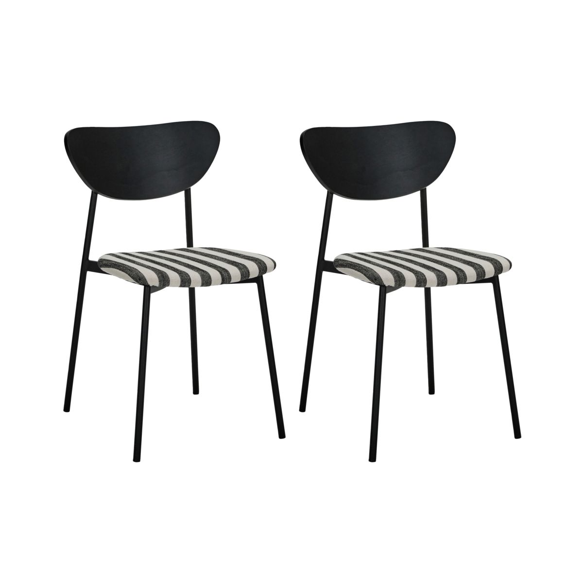 House Doctor - Must Stuhl Schwarz/Off-White 2er-Pack - Weiß - Esszimmerstühle