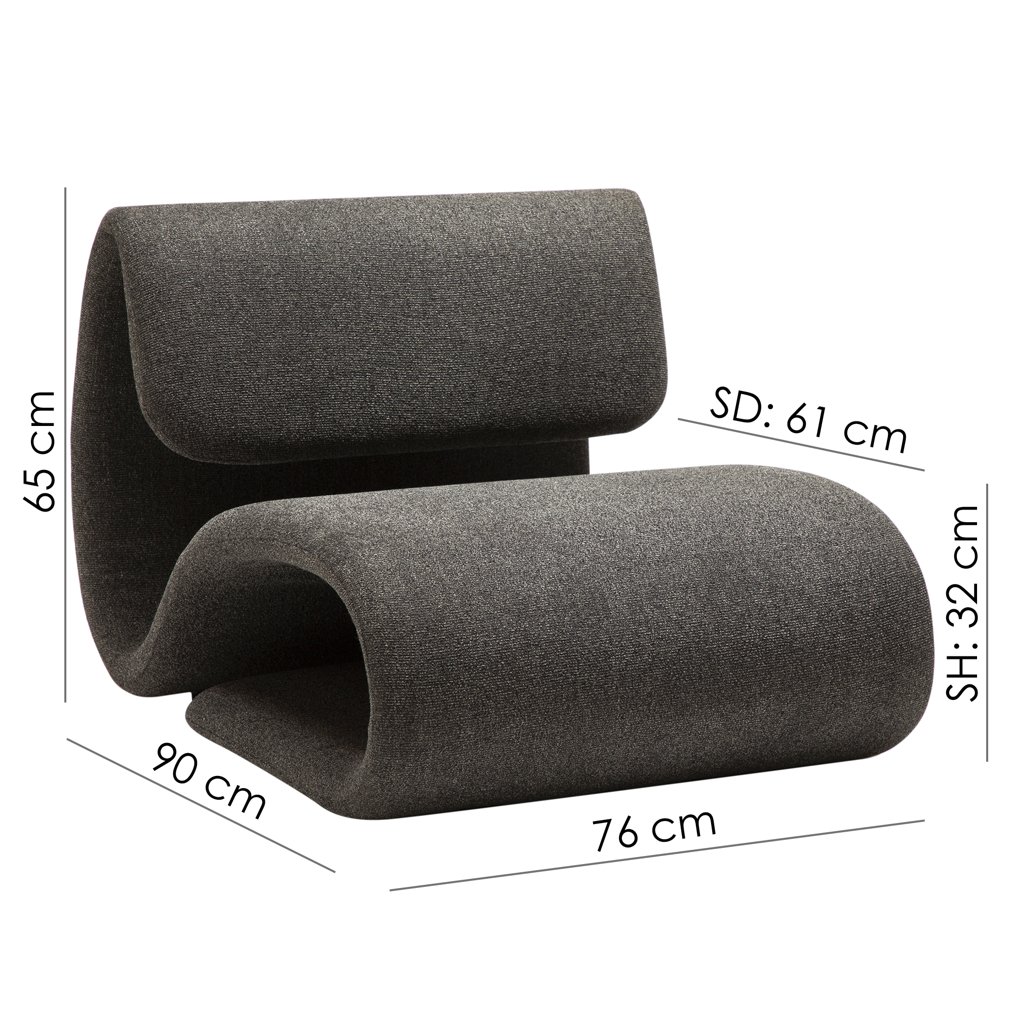 Dan Form Dubna Loungestol Boucle Grå