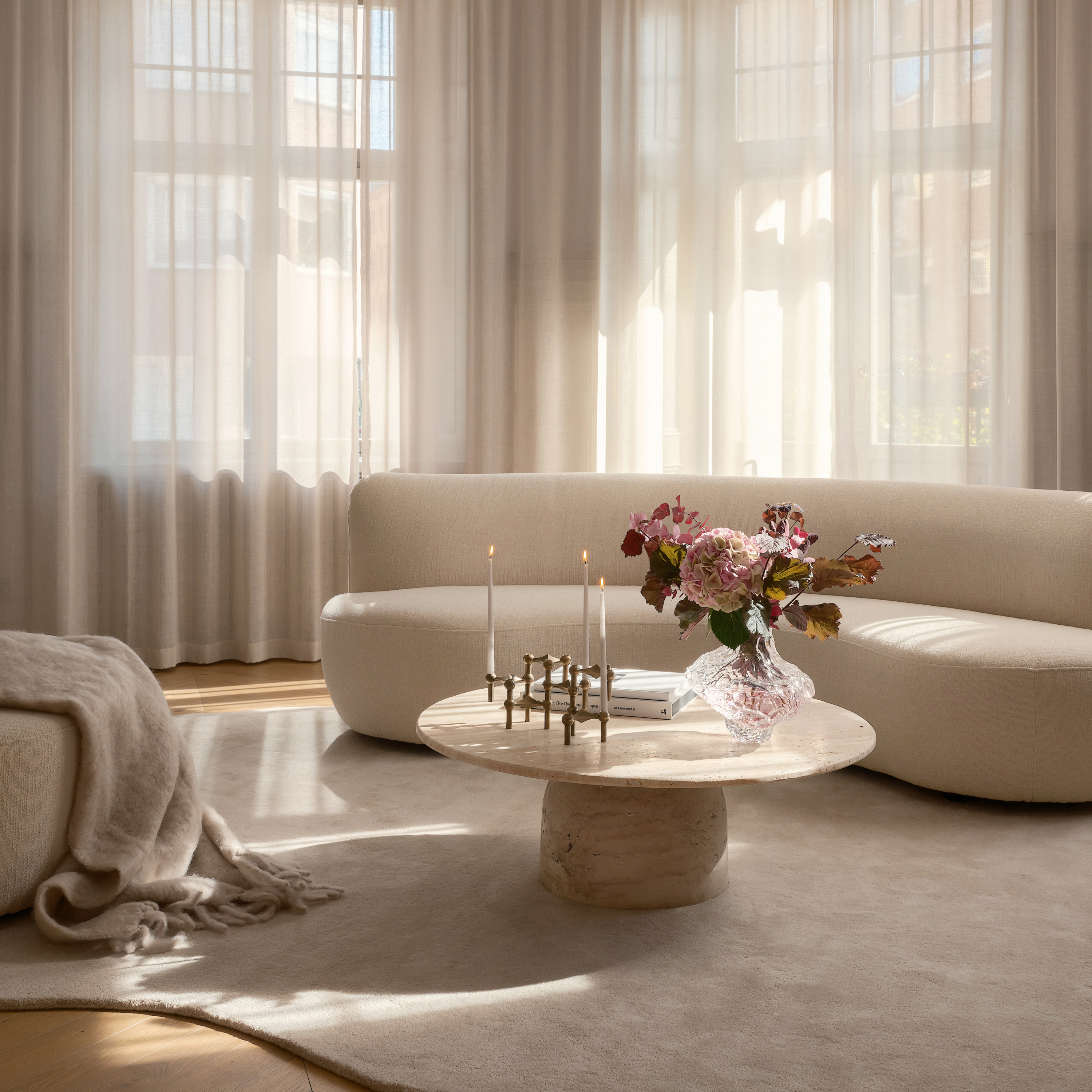 Sleepo Collection Moon 4-seters Sofa Bouclé Beige 240 cm