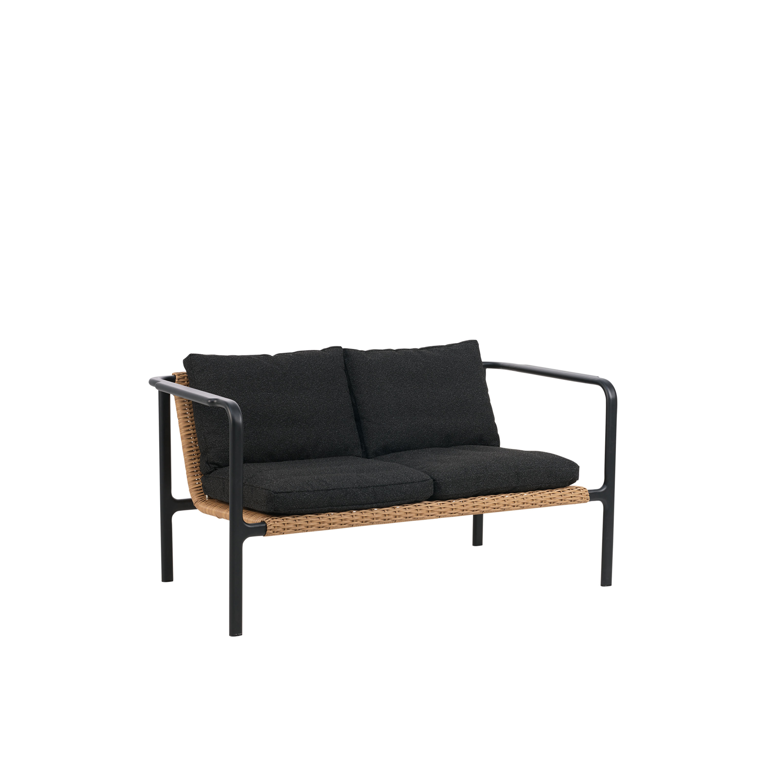 Brafab Motty 2-sits Soffa Black/Teddy Black 140cm