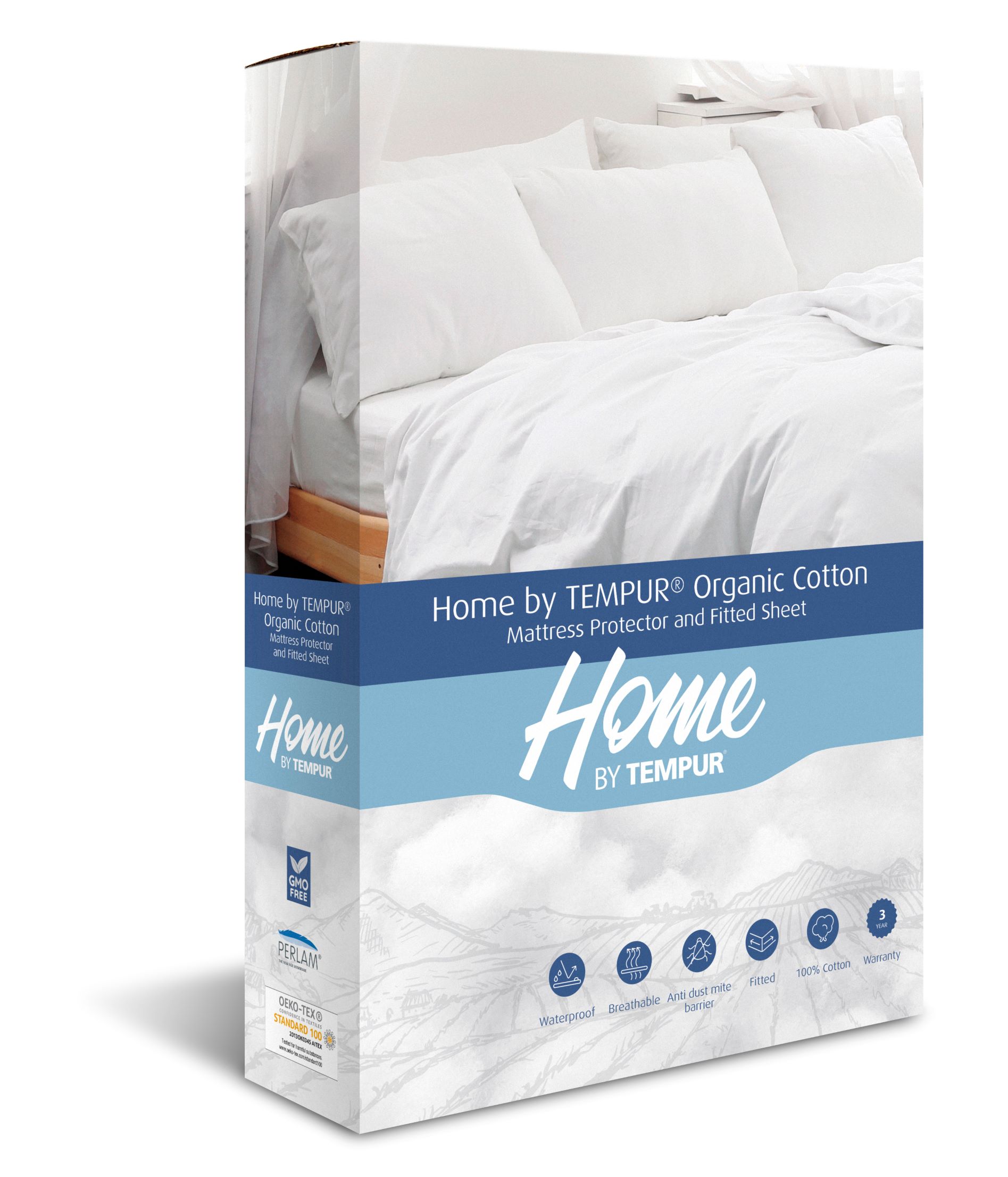 Tempur - Madrasskydd EKO 19-27cm 105x200 - Vit