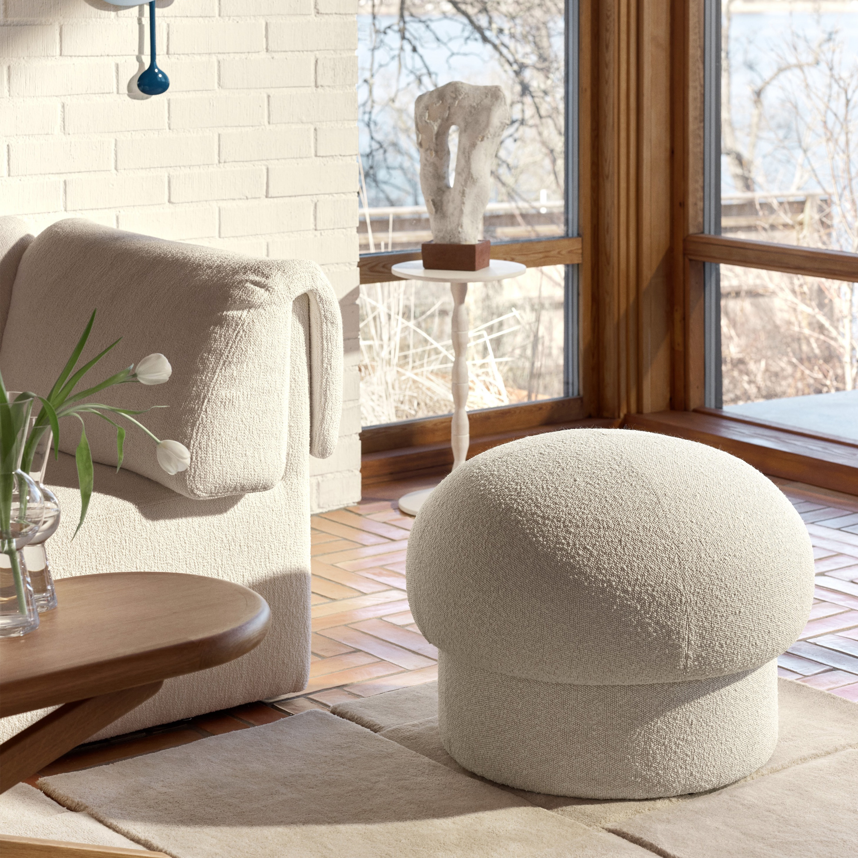 Design House Stockholm Uno Sittpuff Cream Ø65