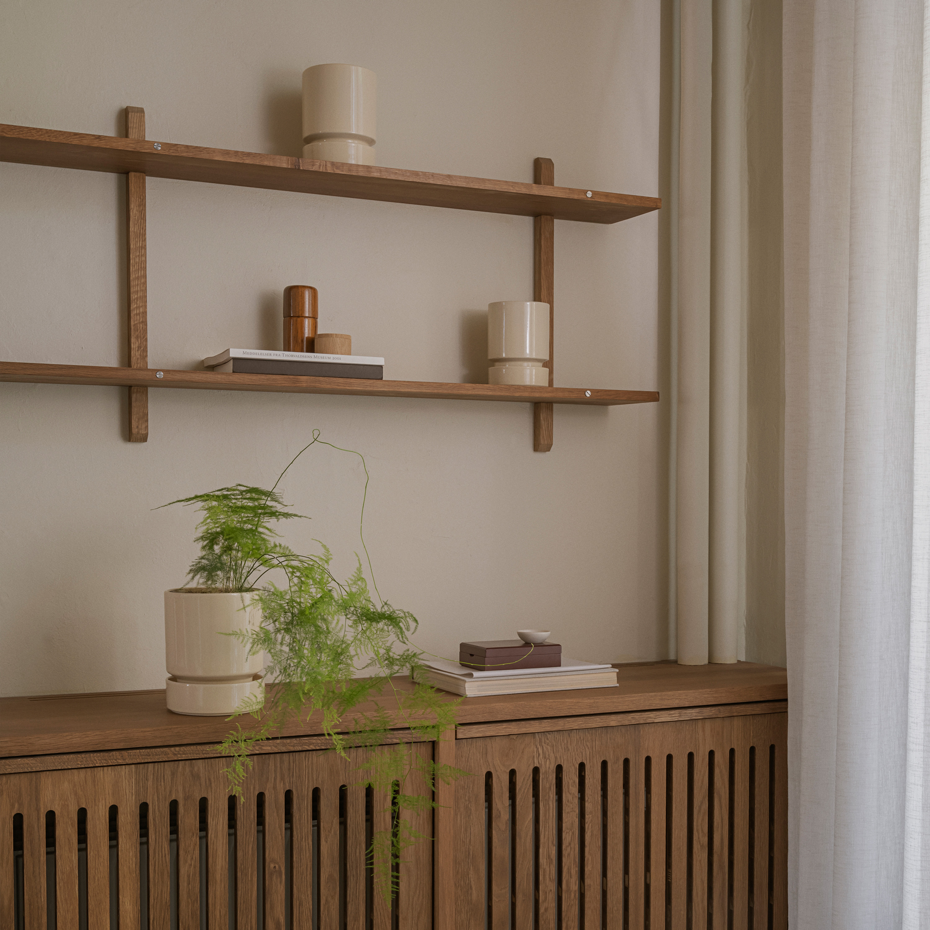 Bergs Potter Hoff Topf mit Untersetzer glasiert Sandstone Ø16