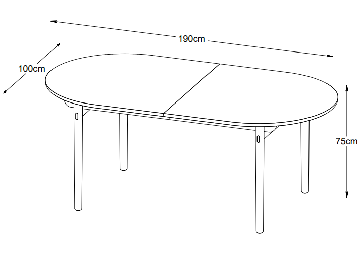 Nordic Home Alice Matbord Natural Oak 190cm