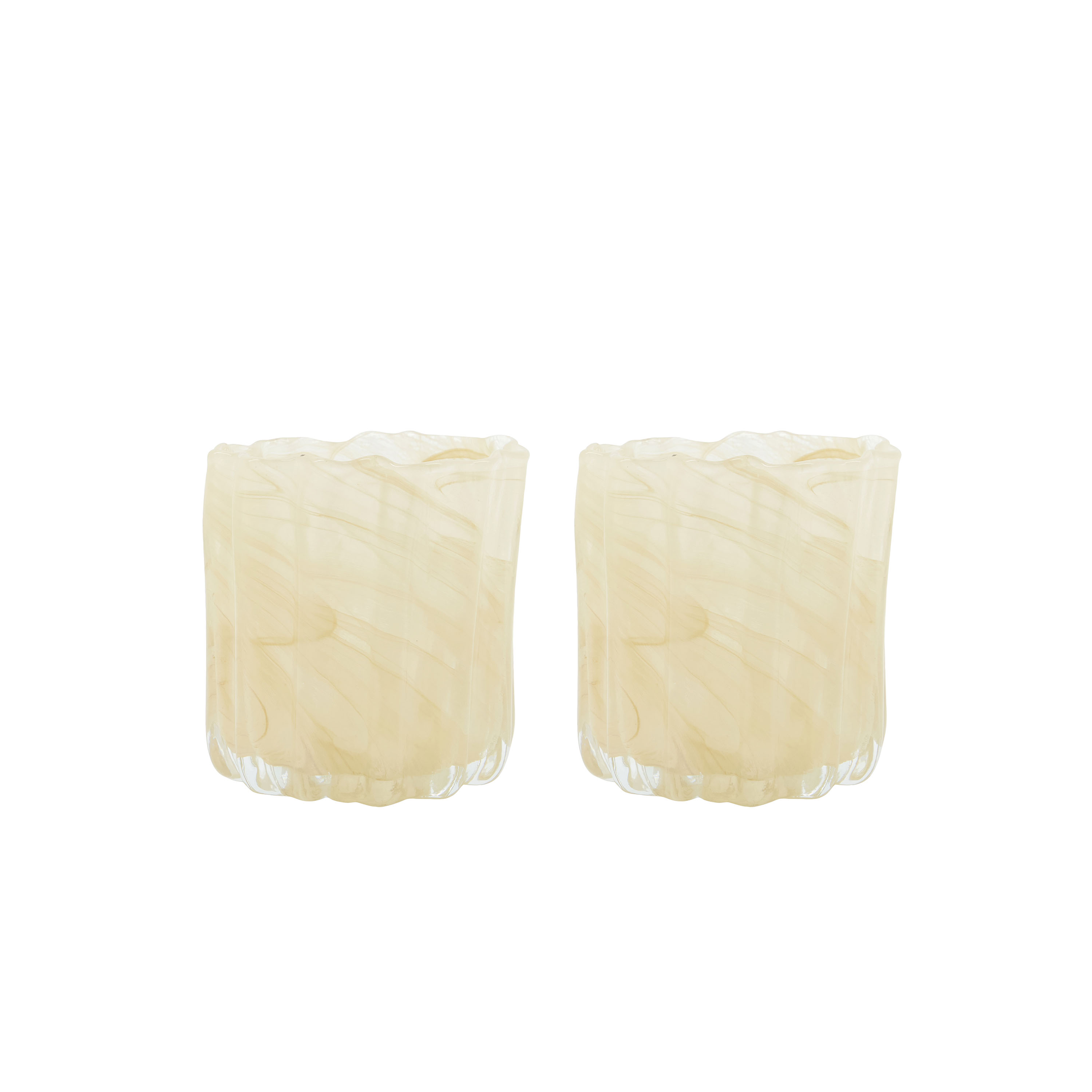 House Doctor Curl Tuikkulyhdyt Beige 2‑pack