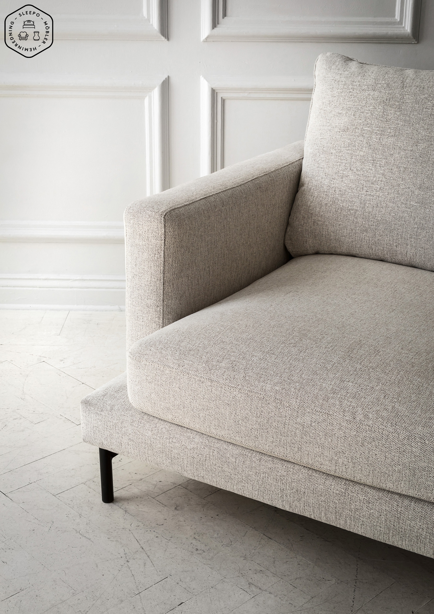 Sleepo Collection Olivia 3-sits Soffa Natur 206cm