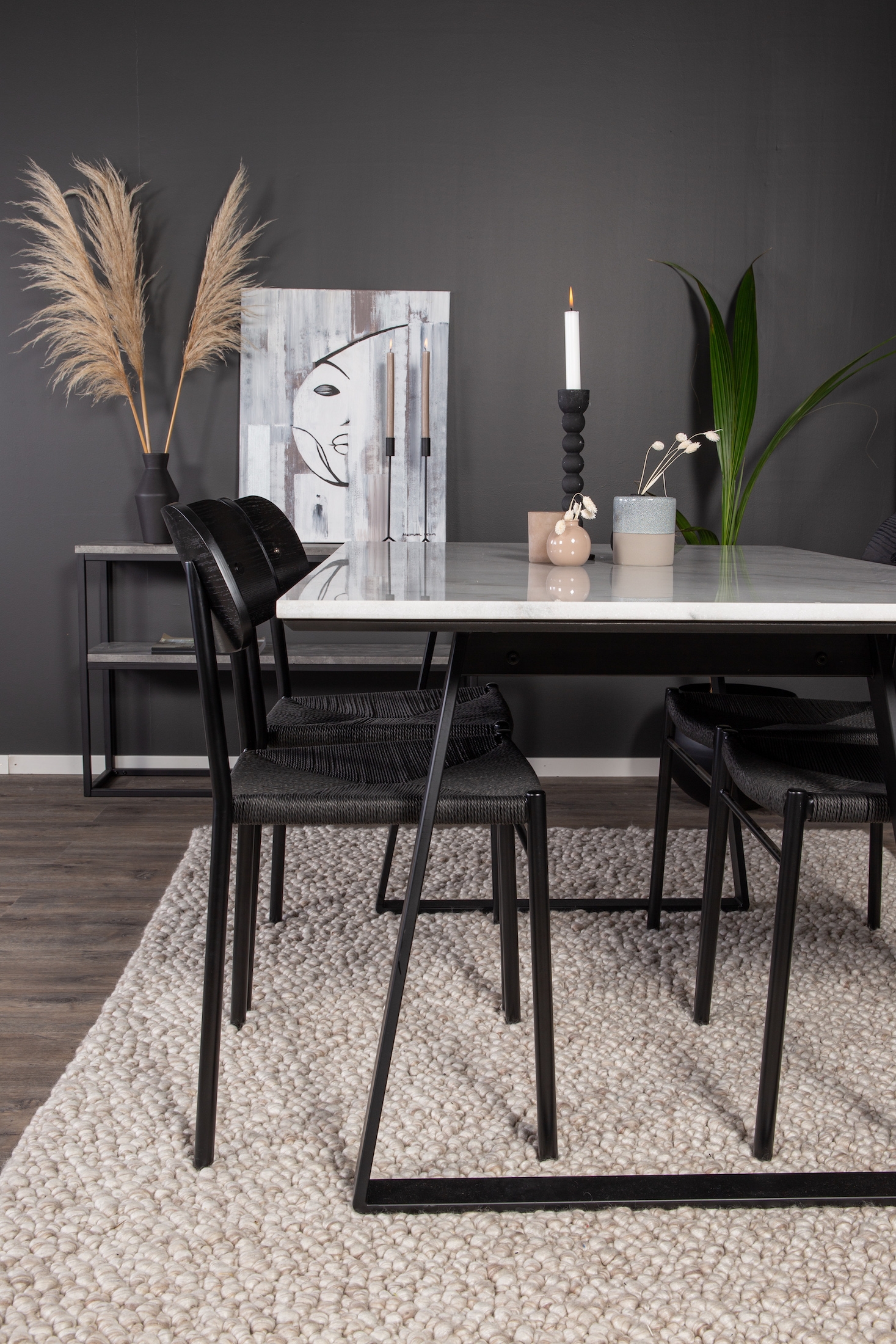 Venture Home Ellie Matstol Svart/Svart