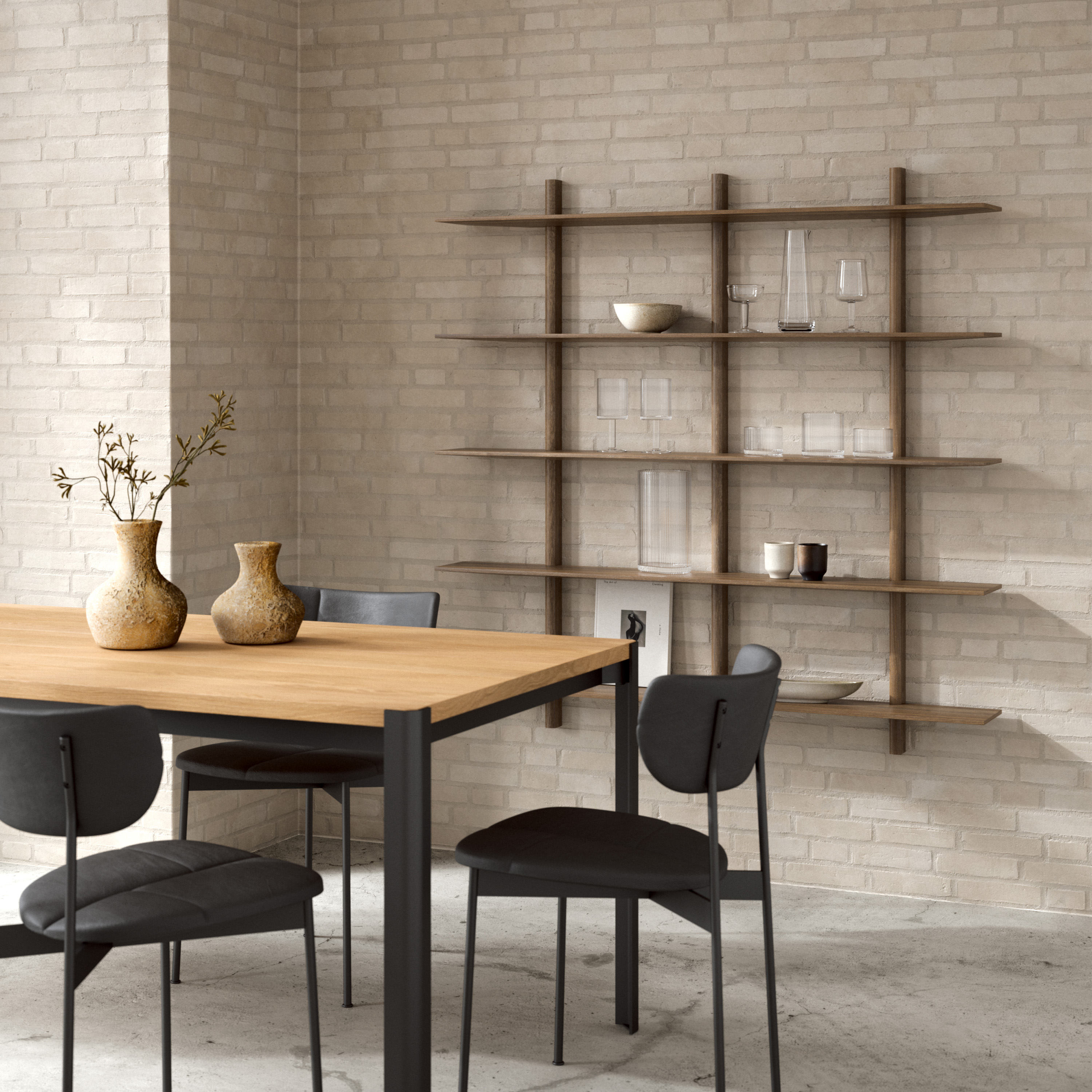 Muubs Noir Seinä­hylly Dark Oil Oak XLarge