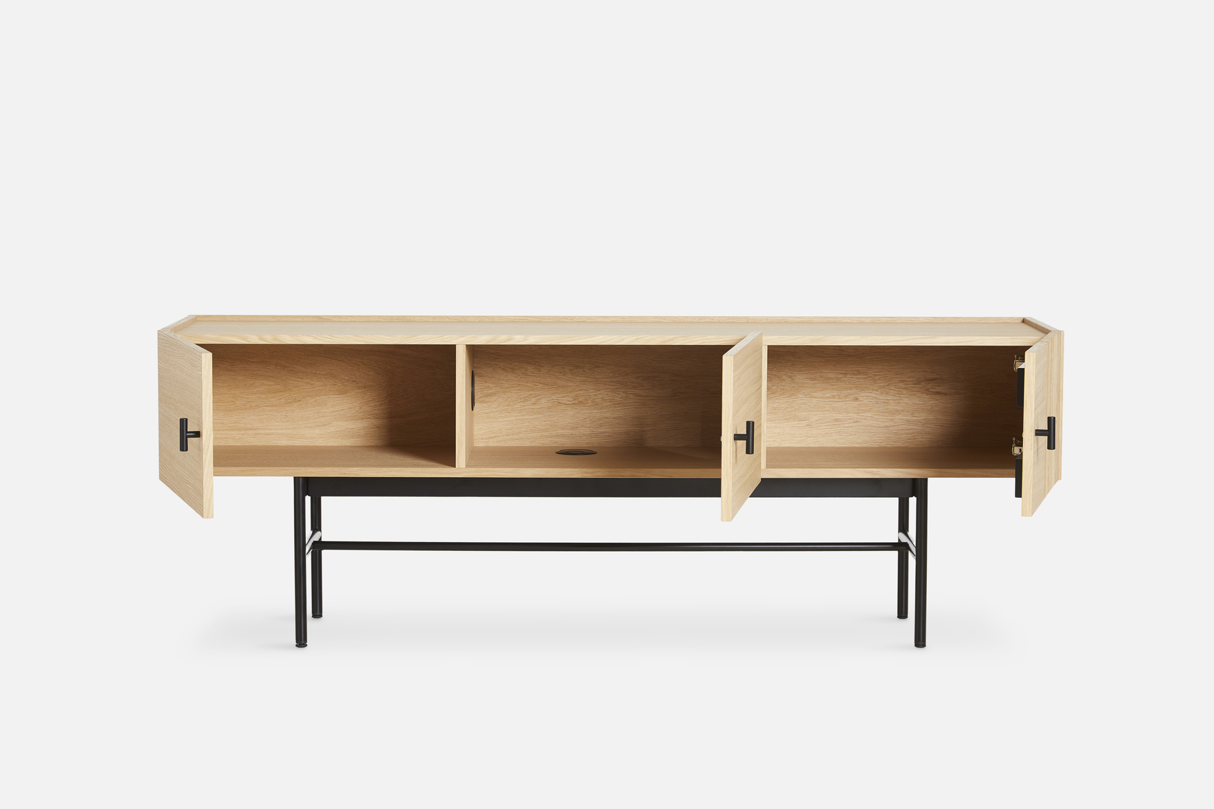 Woud Array Low Sideboard White Oak/Black 150cm
