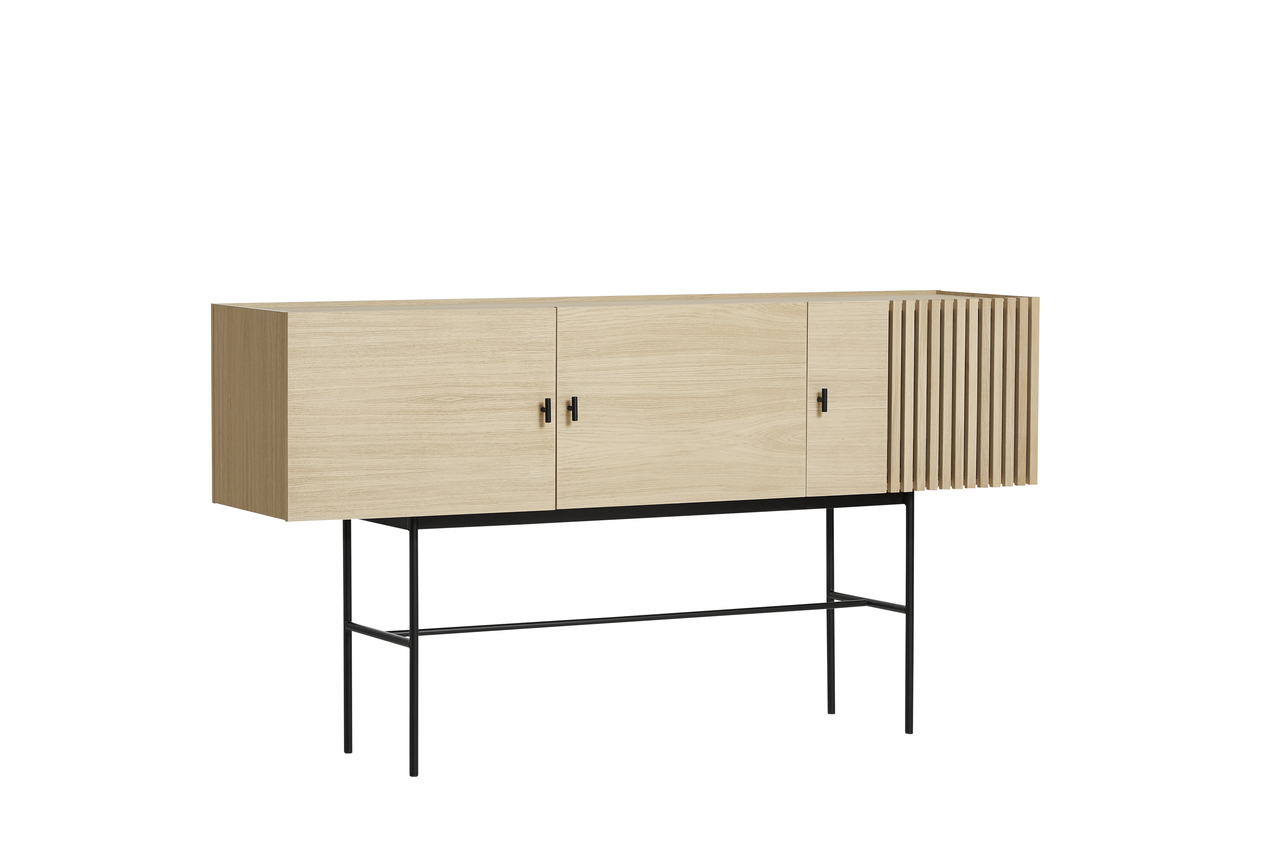 Woud - Array Sideboard White Oak/Black 180cm - Vit