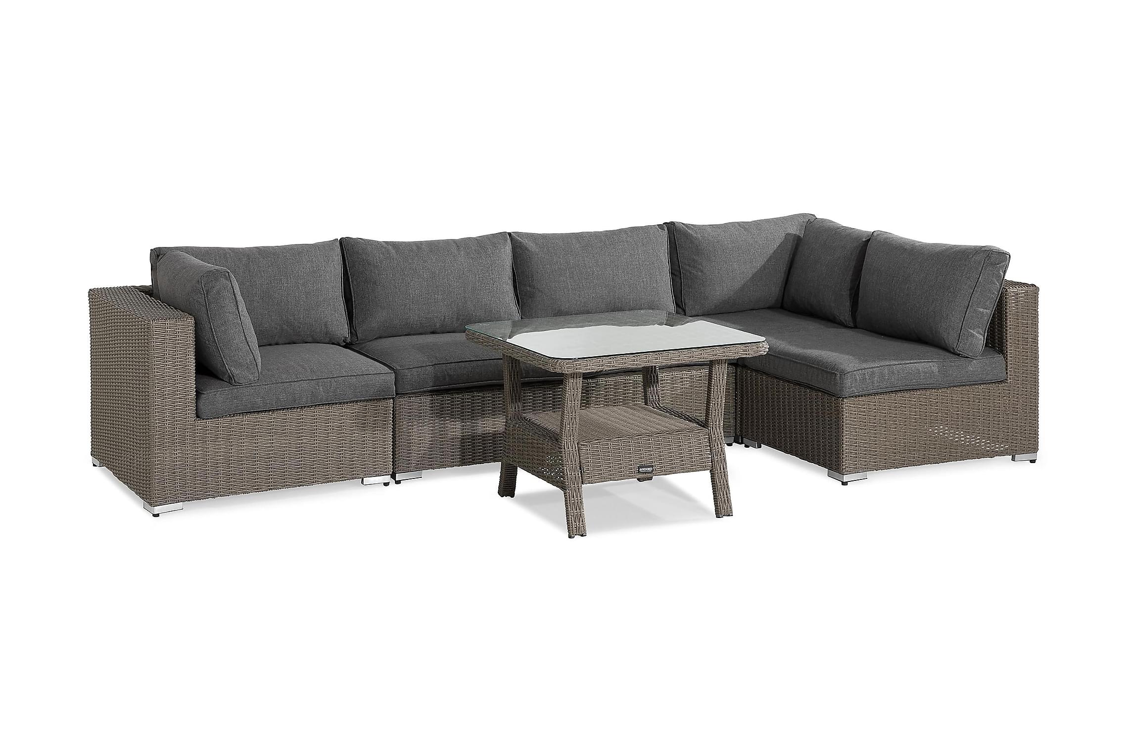 Nordic Outdoor - Lillian 5-seter Loungesofa Brun/Mørkegrå - Loungegrupper