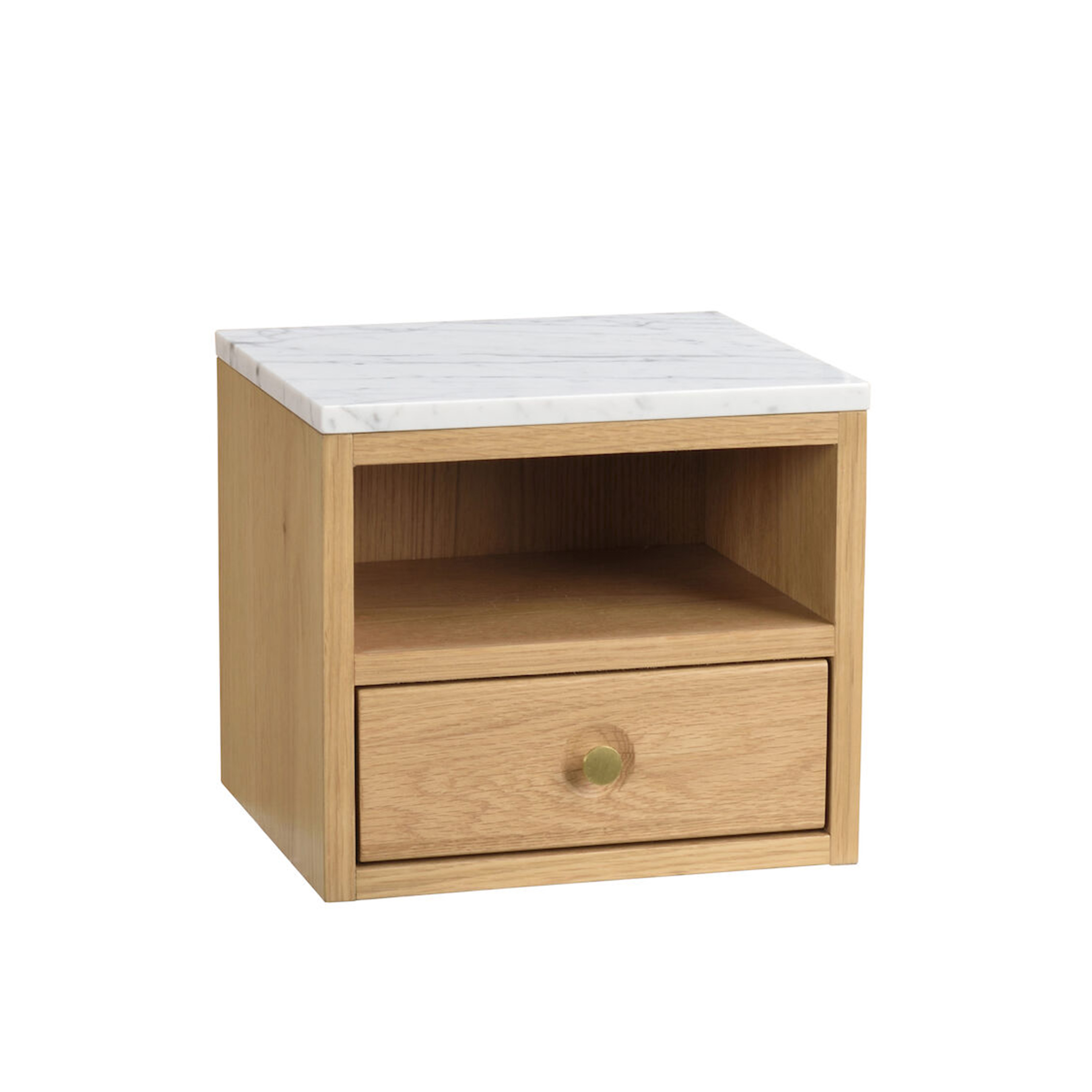 Rowico Home Whitmore Nachttisch/Wandschrank Eiche/Weißer Marmor