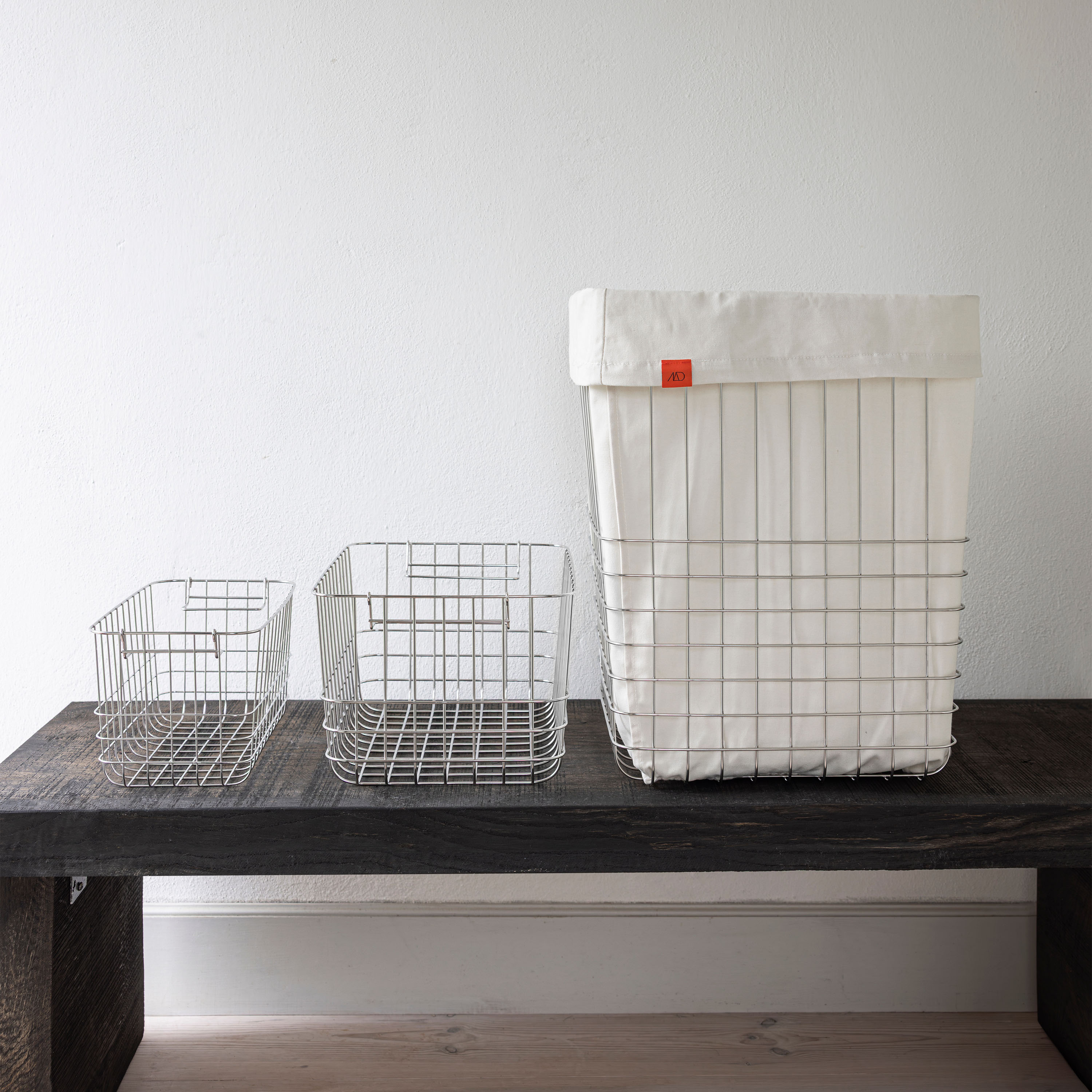 Mette Ditmer Store-it Kurv med Stoffpose Krom Large