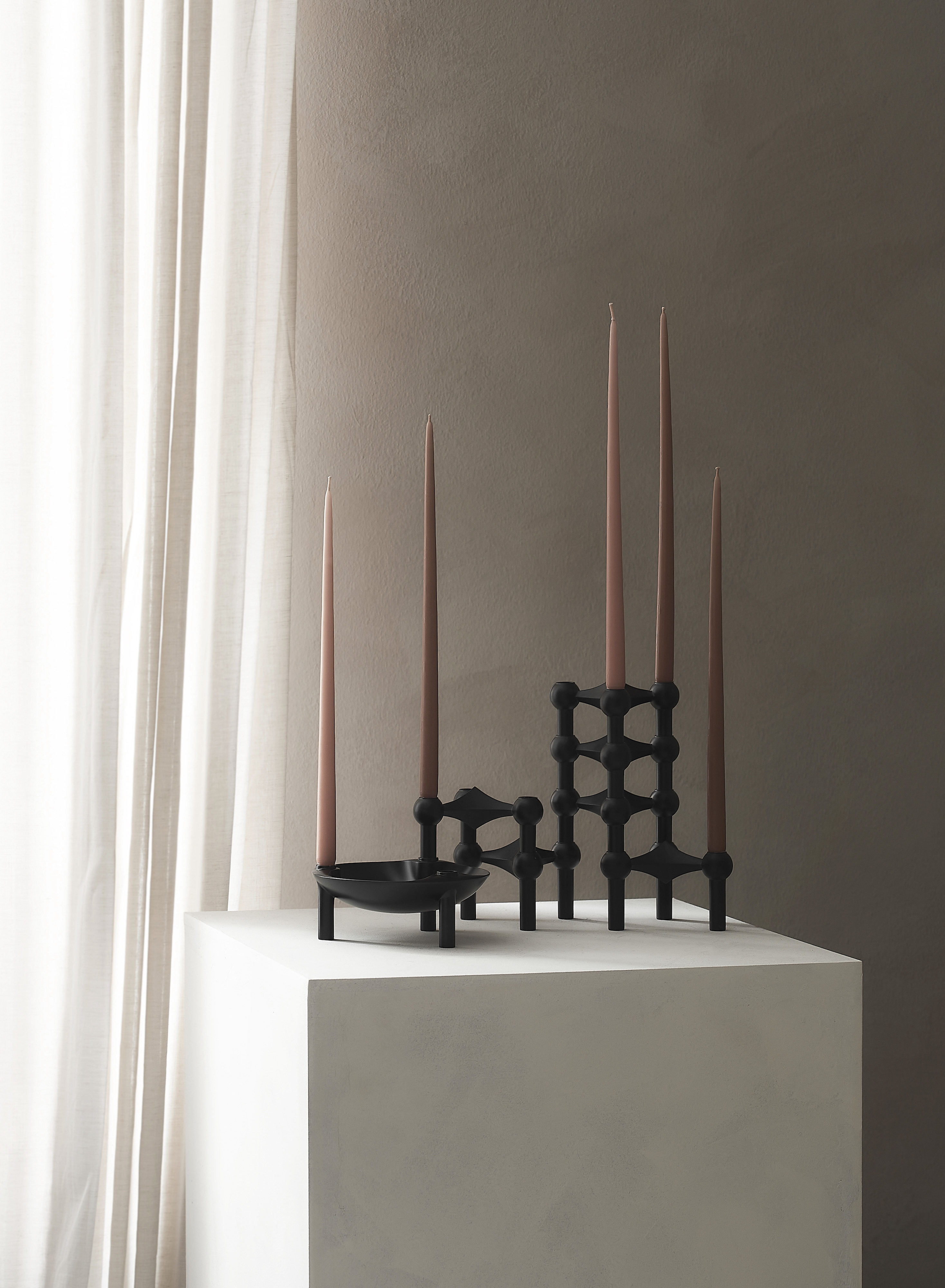 Stoff STOFF Nagel Ljusstake Black 3-pack