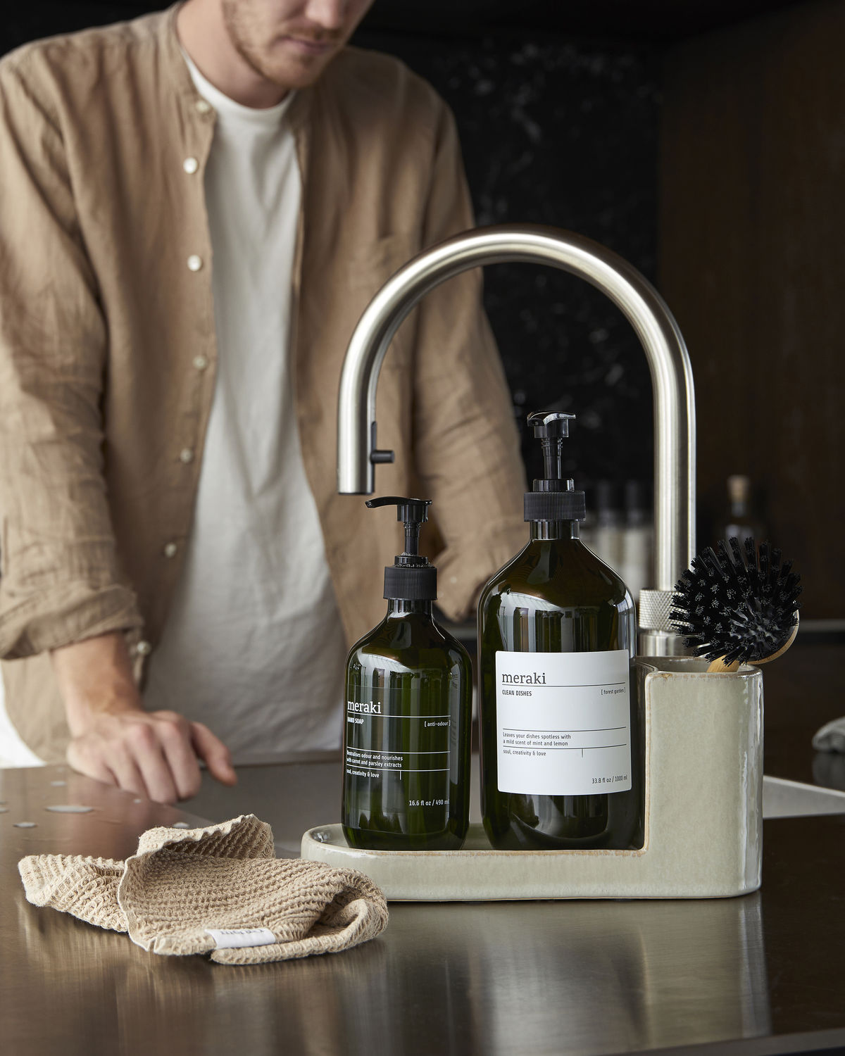 Meraki Datura Harja/Saippuateline Shellish Harmaa 26cm