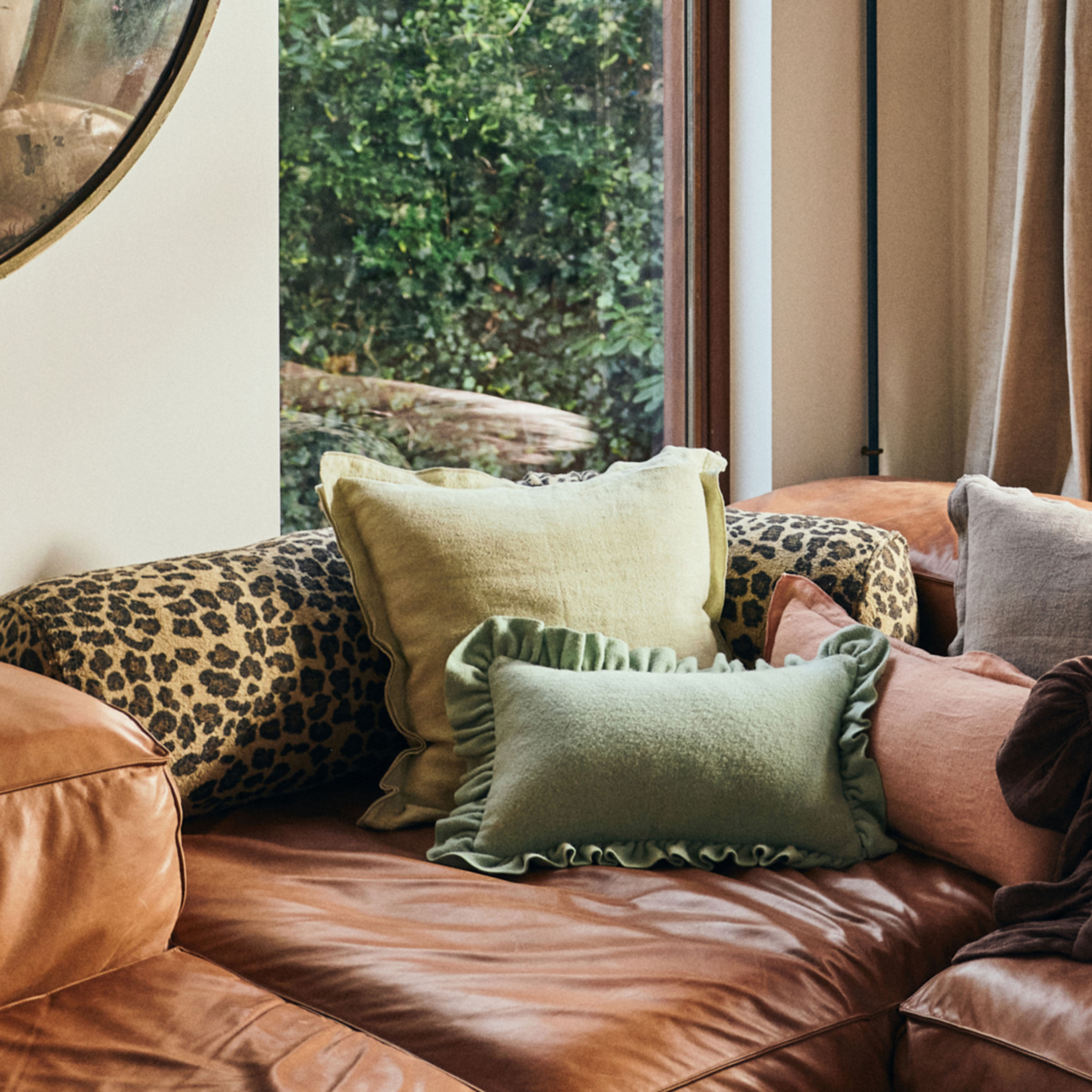 HKliving Bolster Prydnadskudde Panther 150x30cm