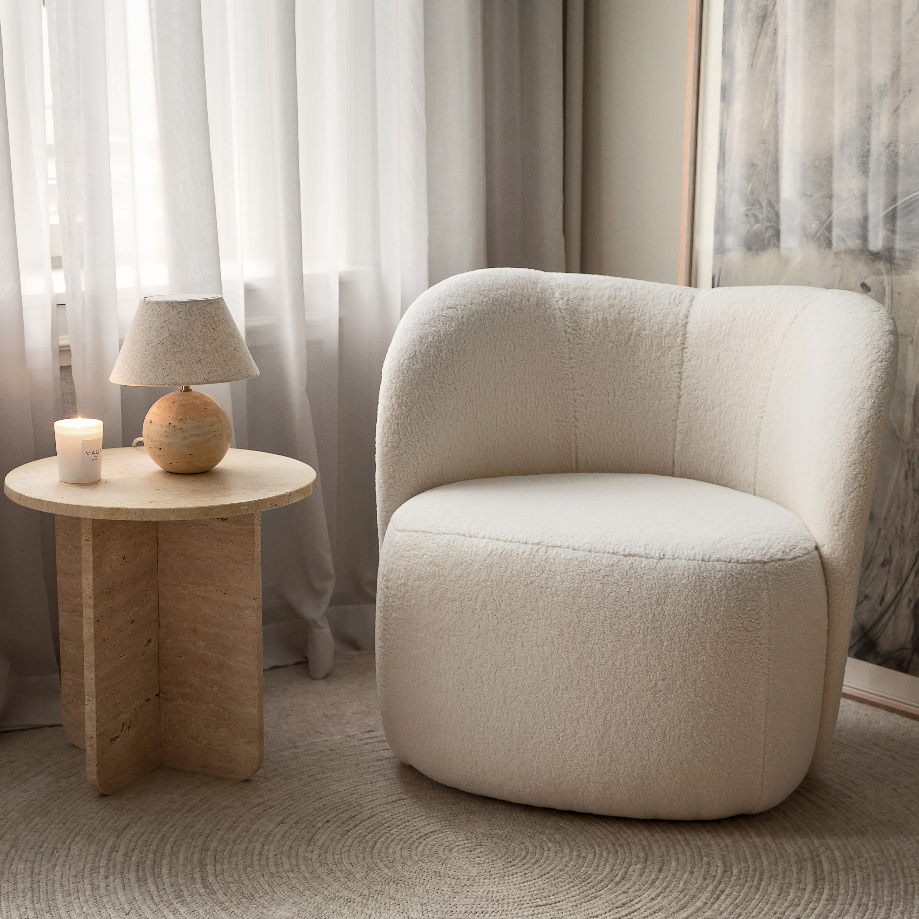 Sleepo Collection Lollo Fåtölj Creme Teddy