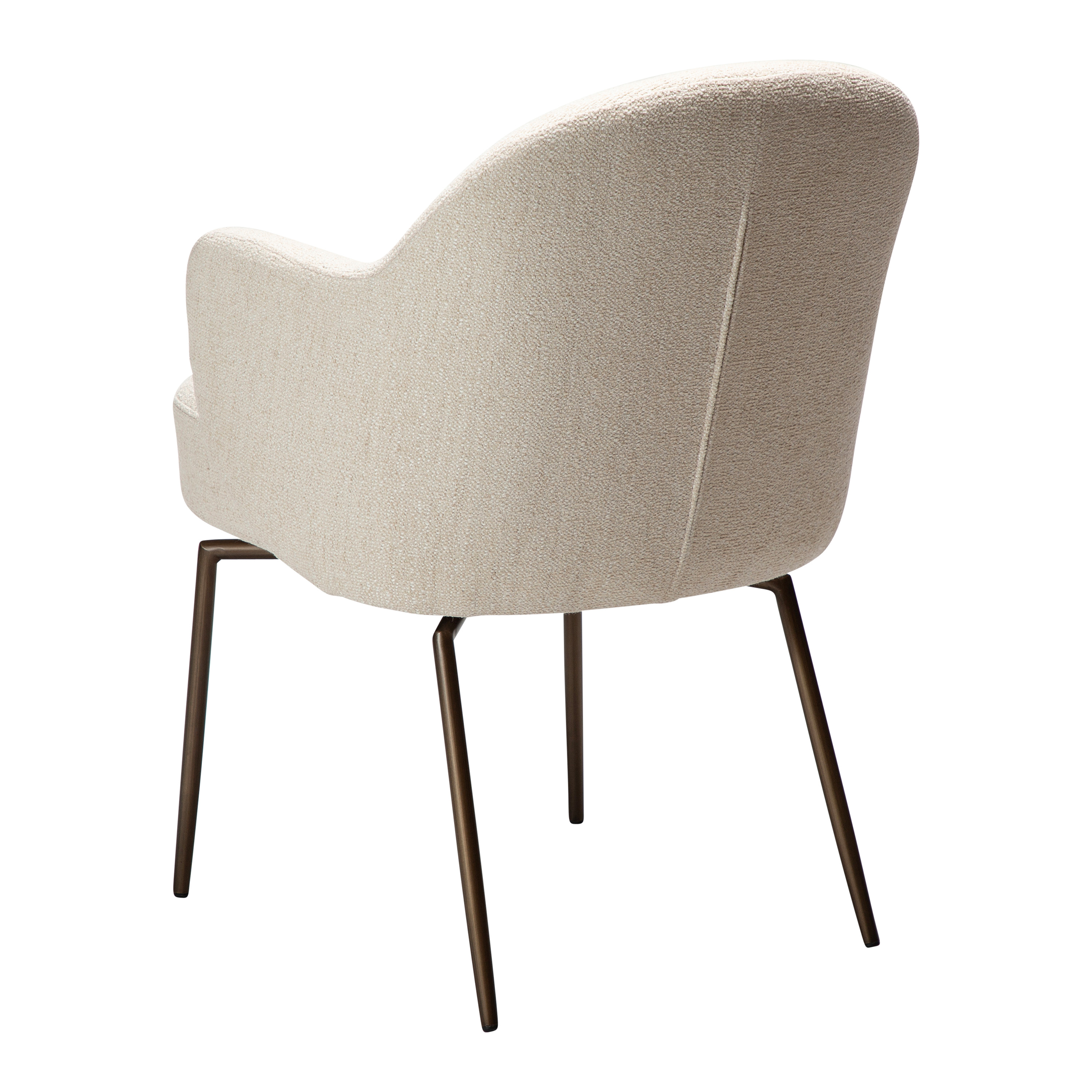 Dan Form Bae Swivel Tuoli Simply Beige Bouclé/Antique Brass