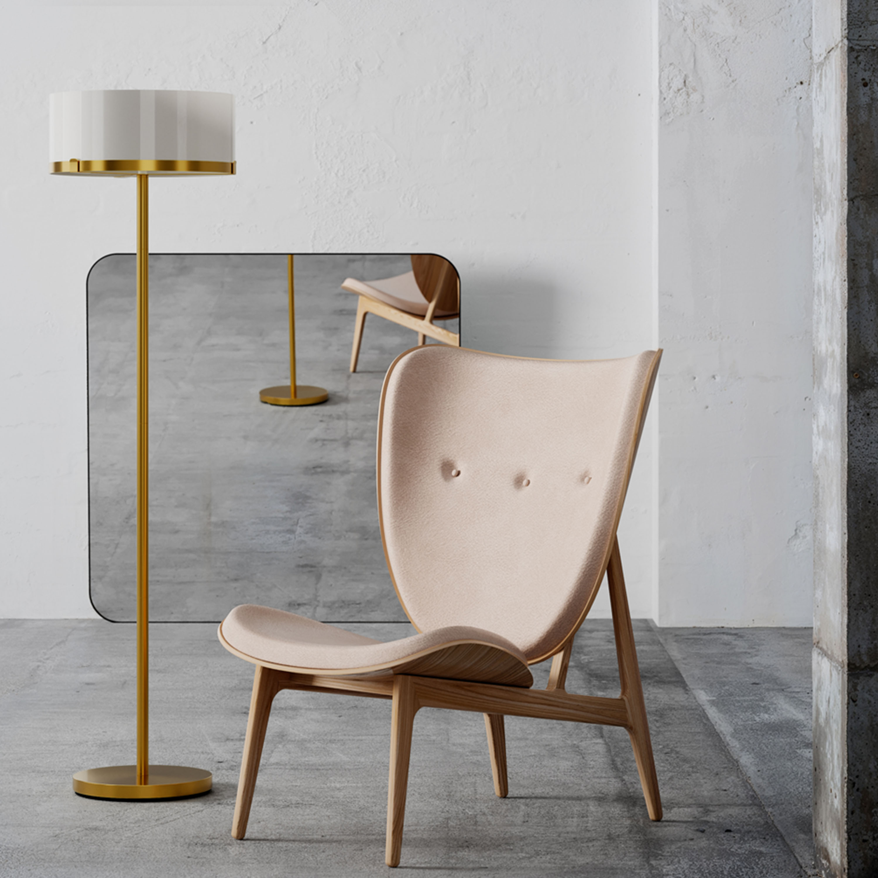 By Rydéns Marcel Golvlampa Vit/Mässing 150cm