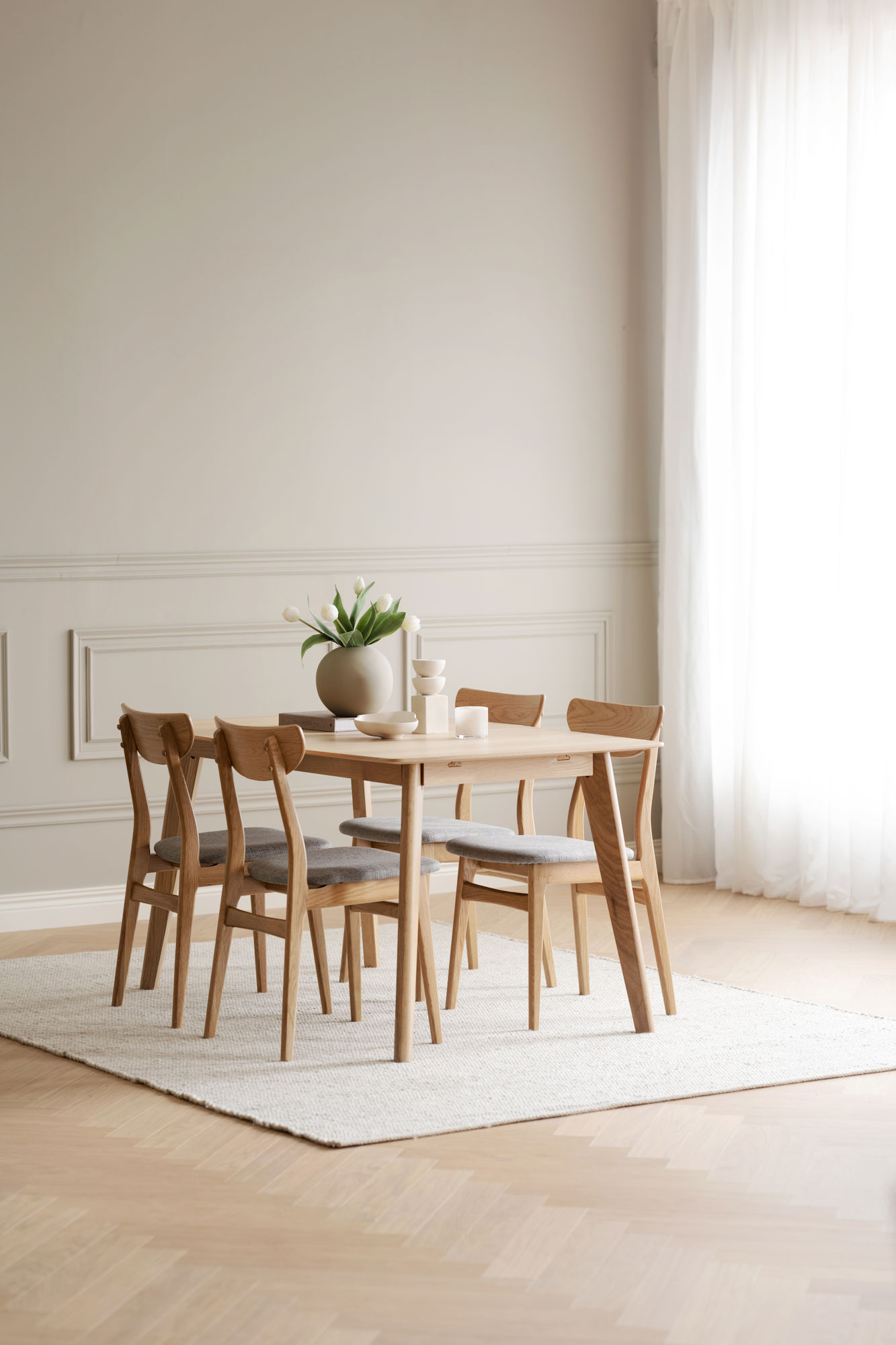 Rowico Home Rodham Matstol Ek/Ljusgrå