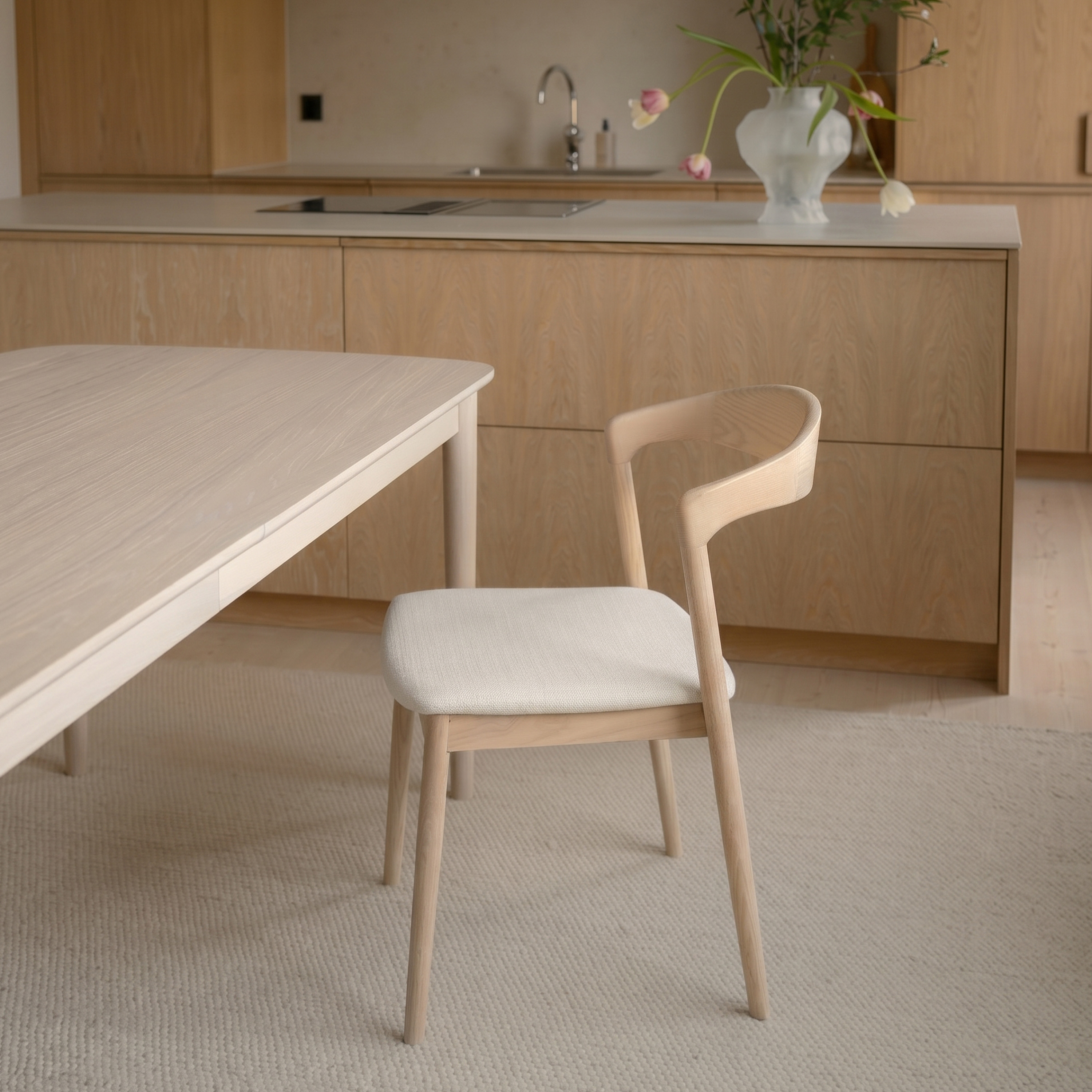 Sleepo Collection Casper-ruokatuoli Valkoinen Öljytty/Valkoinen