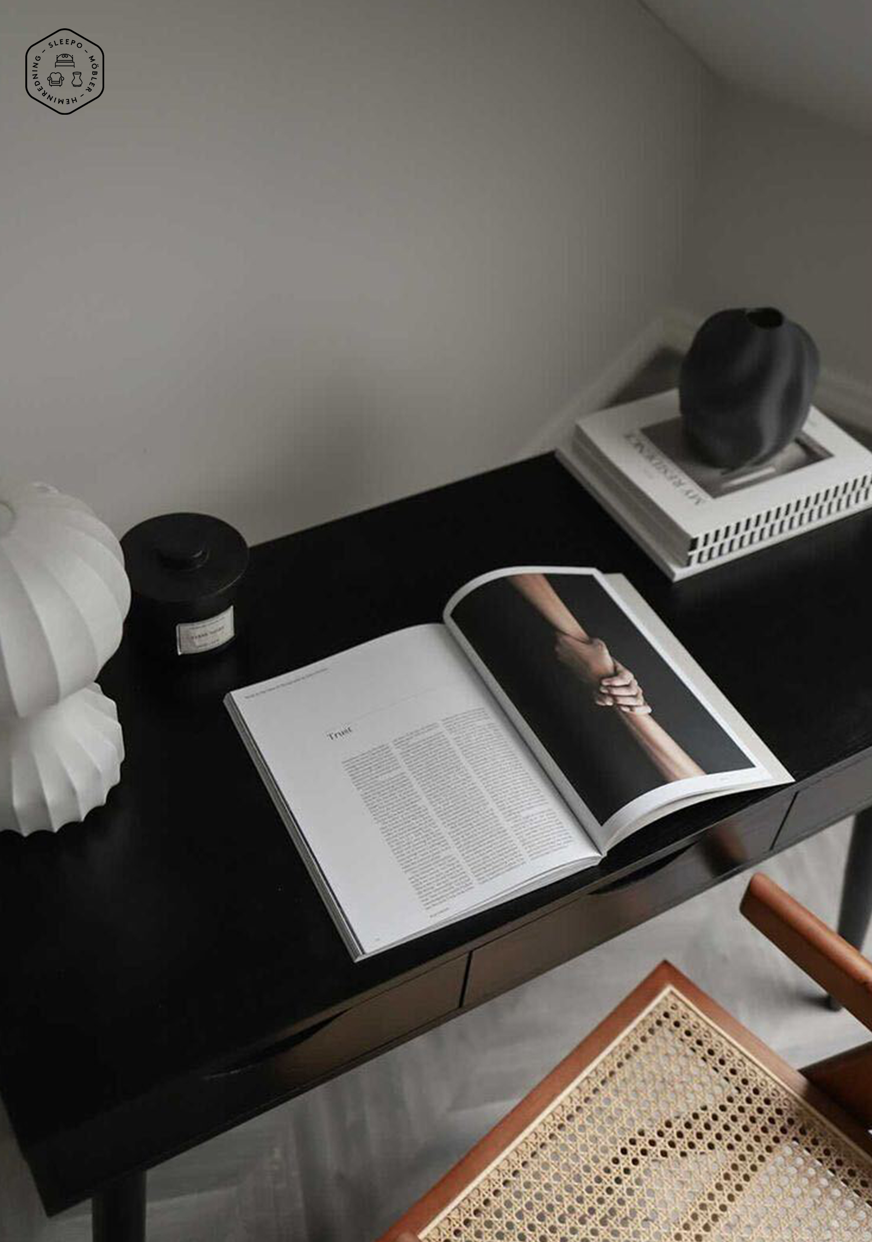 Nordic Home Molly Skrivbord Svart 110cm