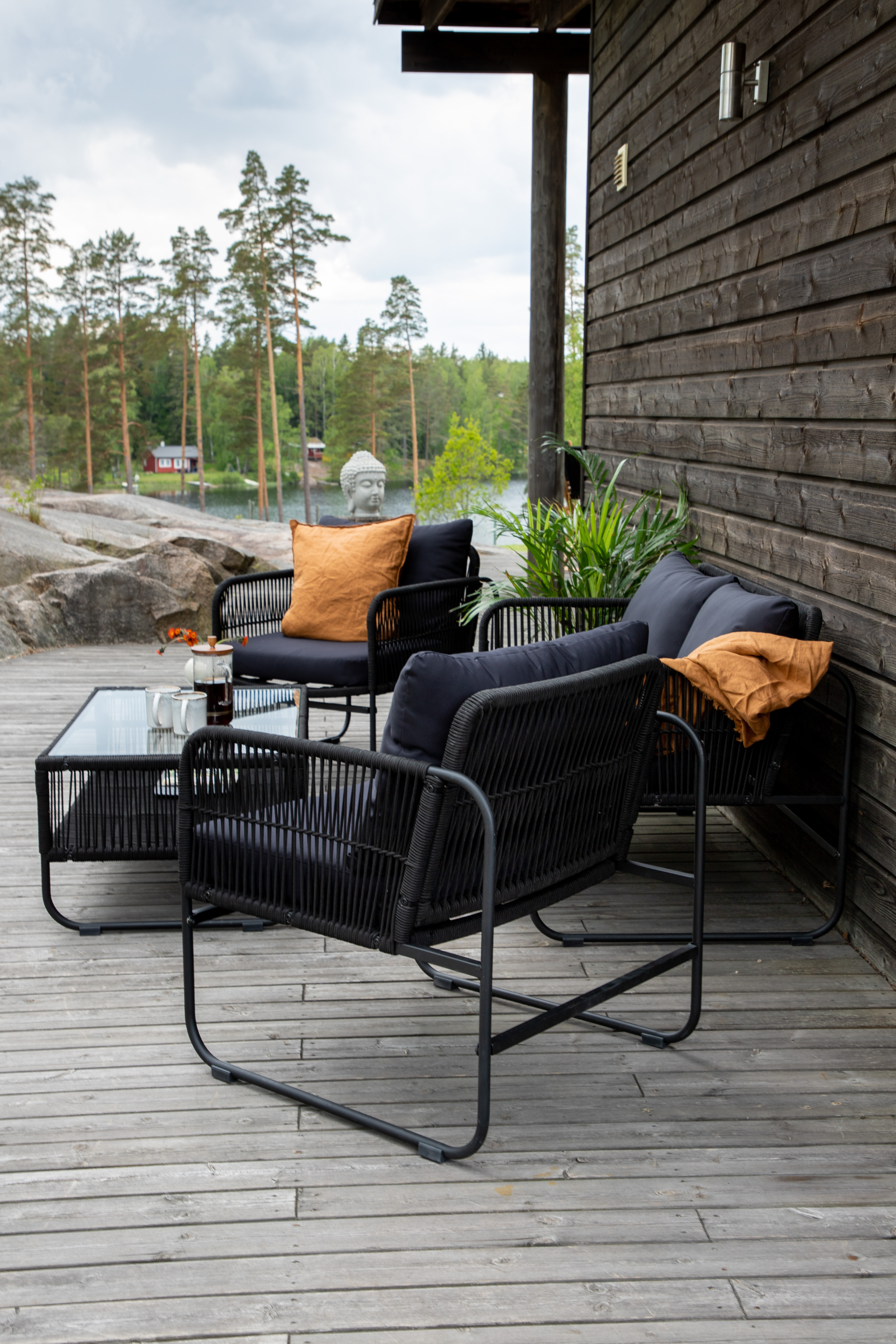 Venture Home Utah Lounge Set Svart