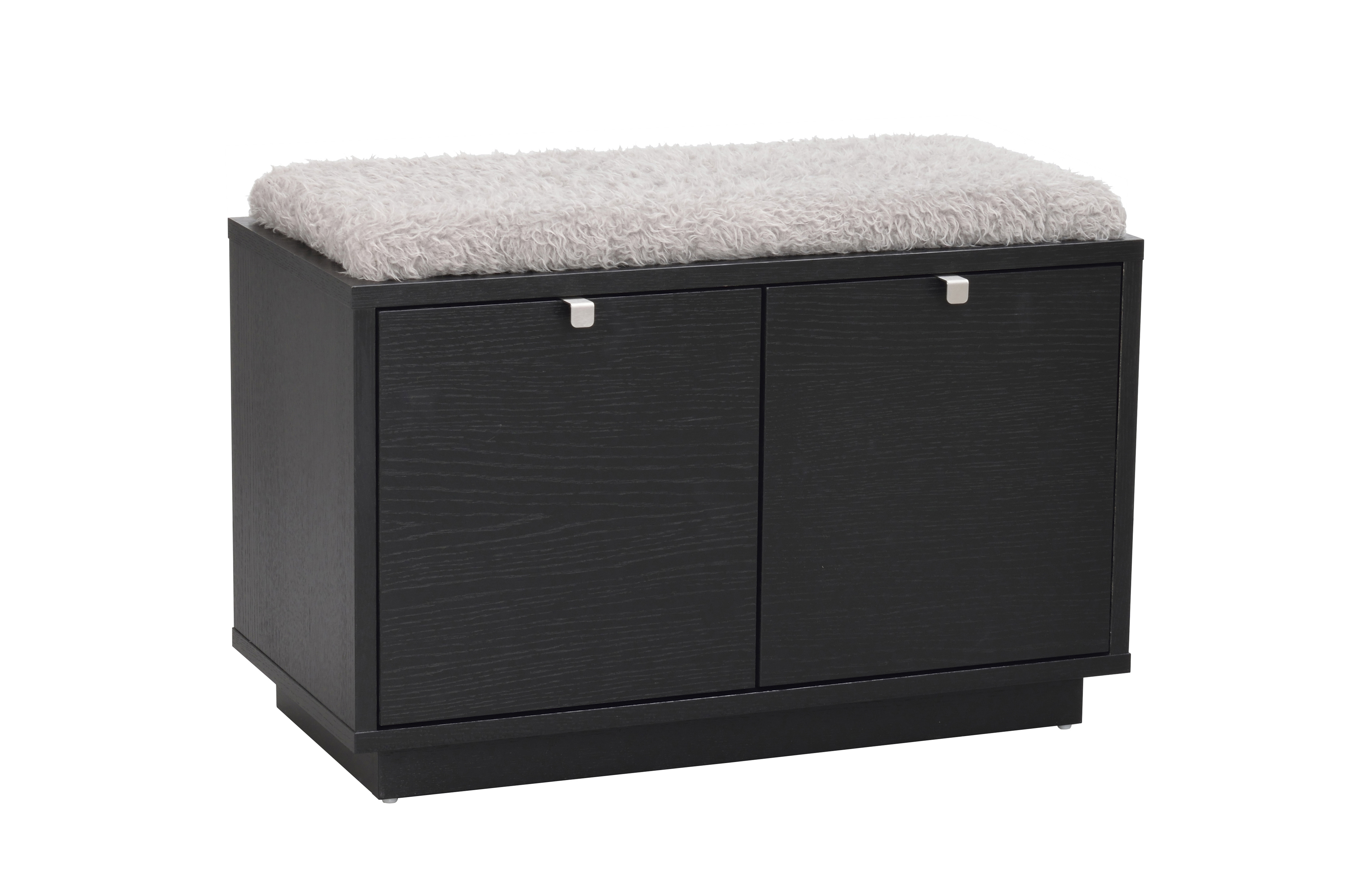 Confetti Bänk 2 Svartlackad/Ljusgrå