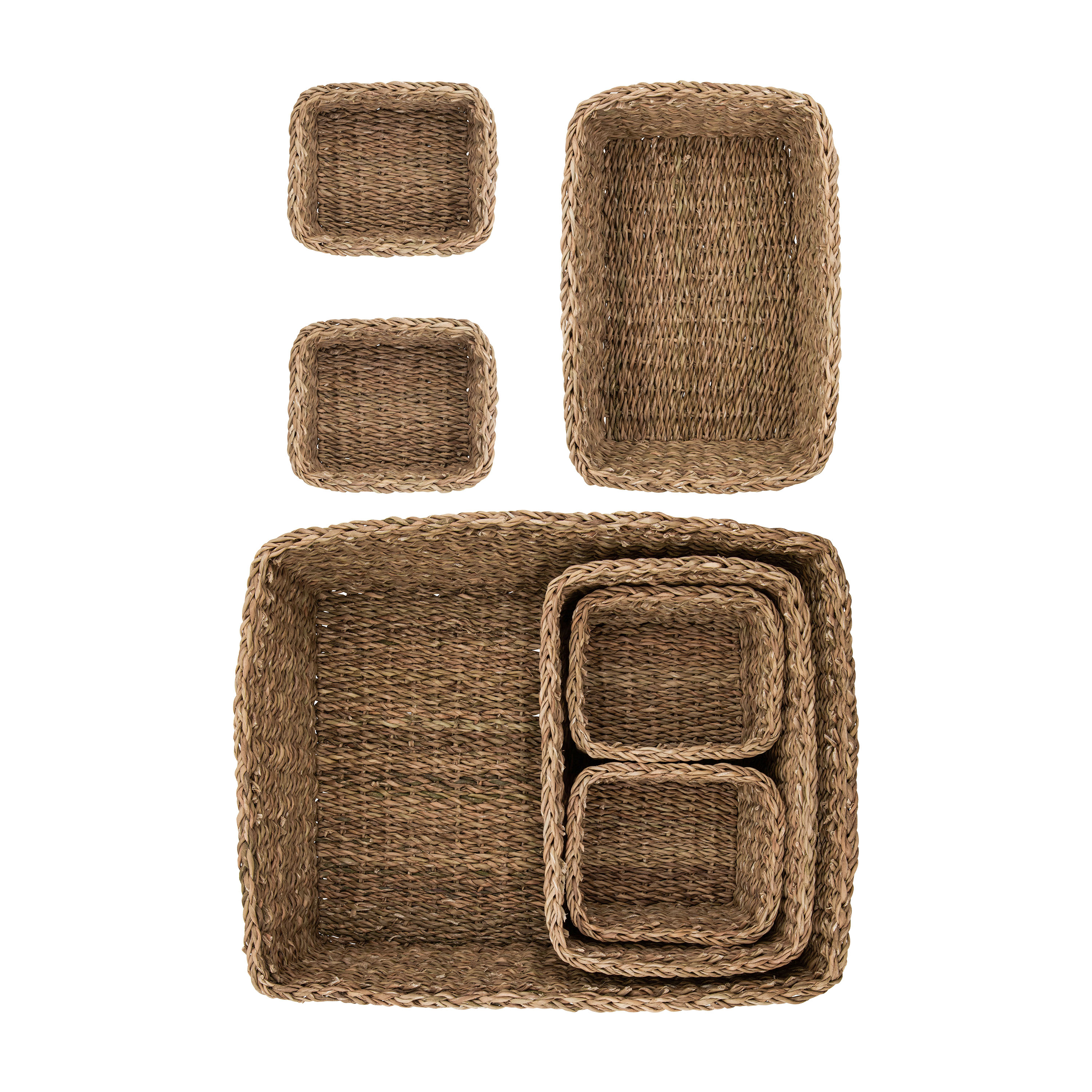 Square Förvaringskorg Nature 7-pack