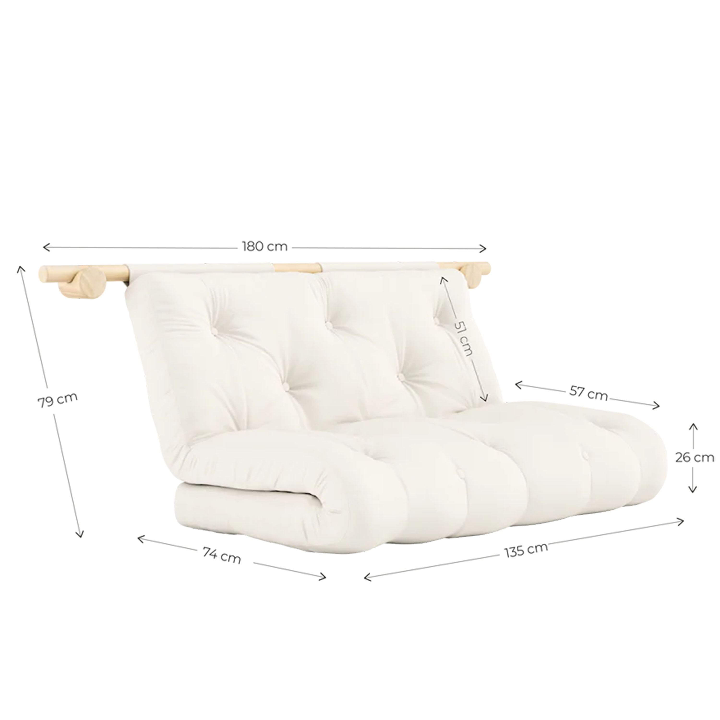 Karup Design Hooked Schlafsofa Raw/Natural 135x200