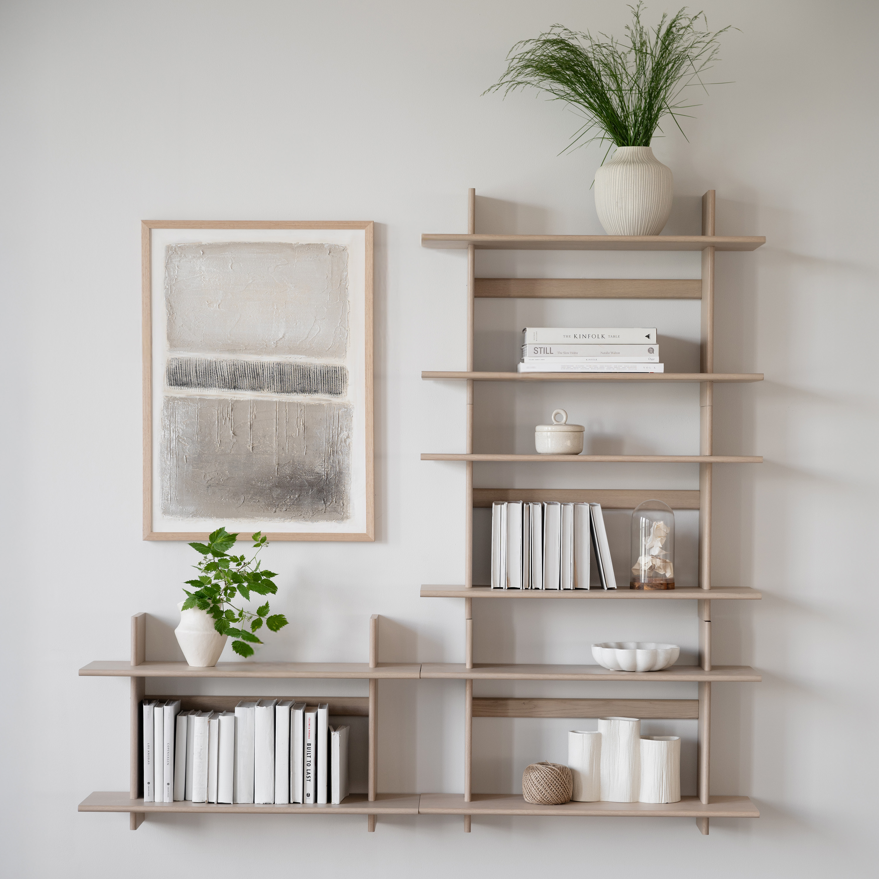 Rowico Home Westlock Wandregal Weiß pigmentierte Eiche 75x48