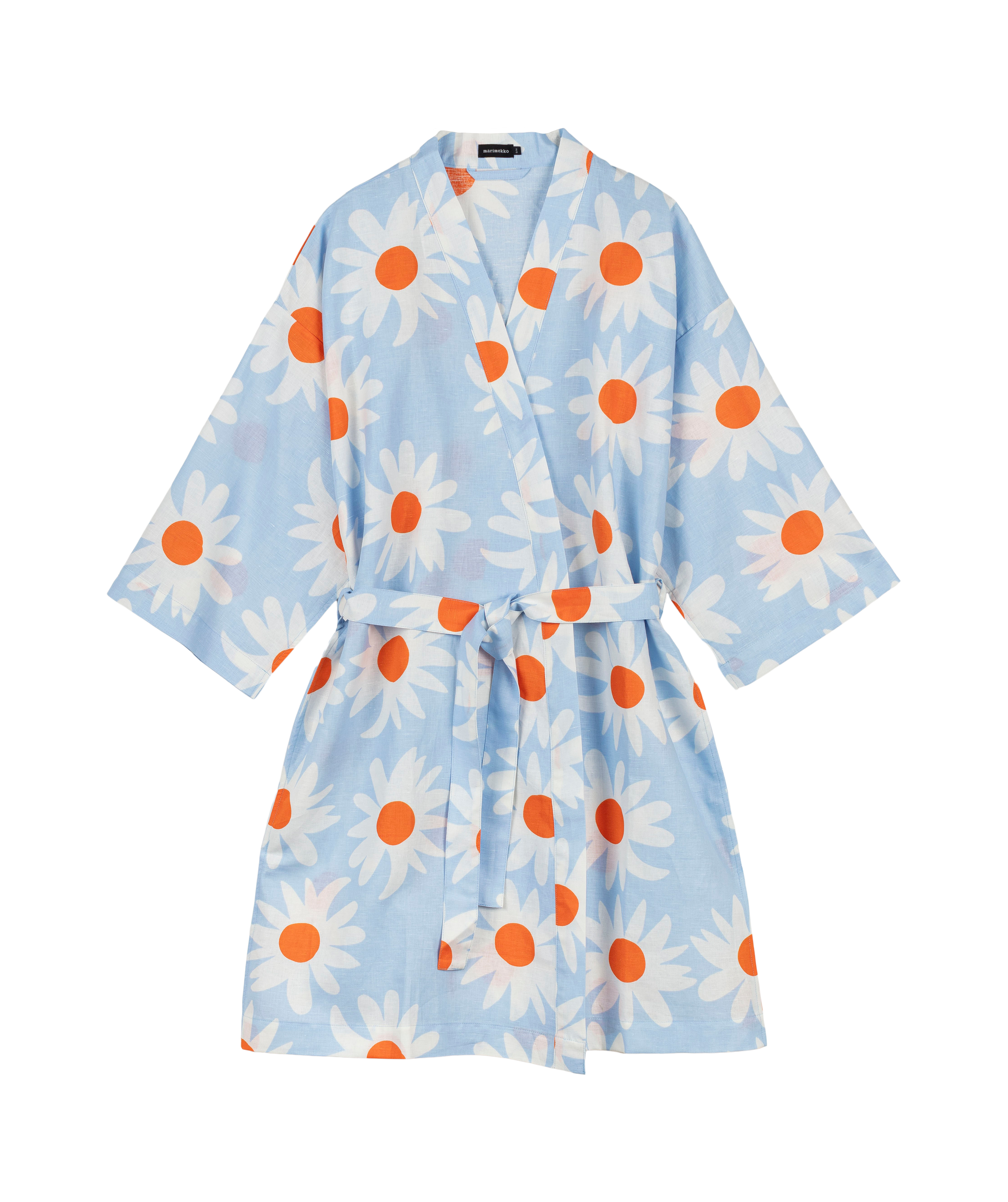 Marimekko - Rakastaa Ei Morgenmantel Hellblau/Off-Weiß/Orange S - Morgenmäntel