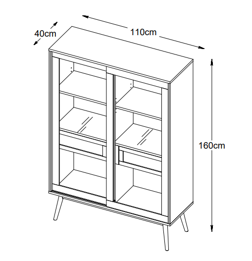 Nordic Home Sofia Vitriinikaappi Smoked Oak 160cm