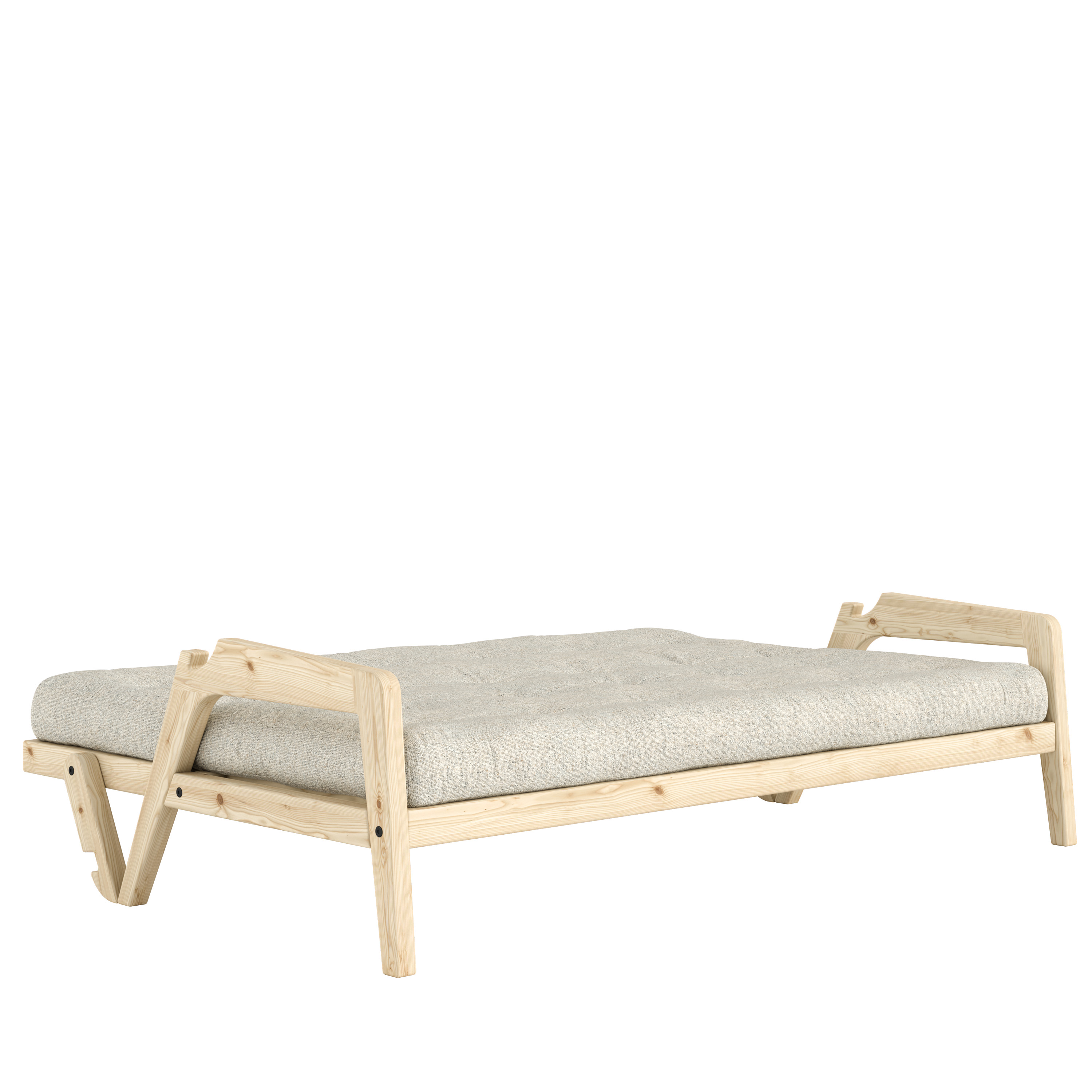 Karup Design Grab Bäddsoffa Clear Lacquered/Soft Chalk 204cm