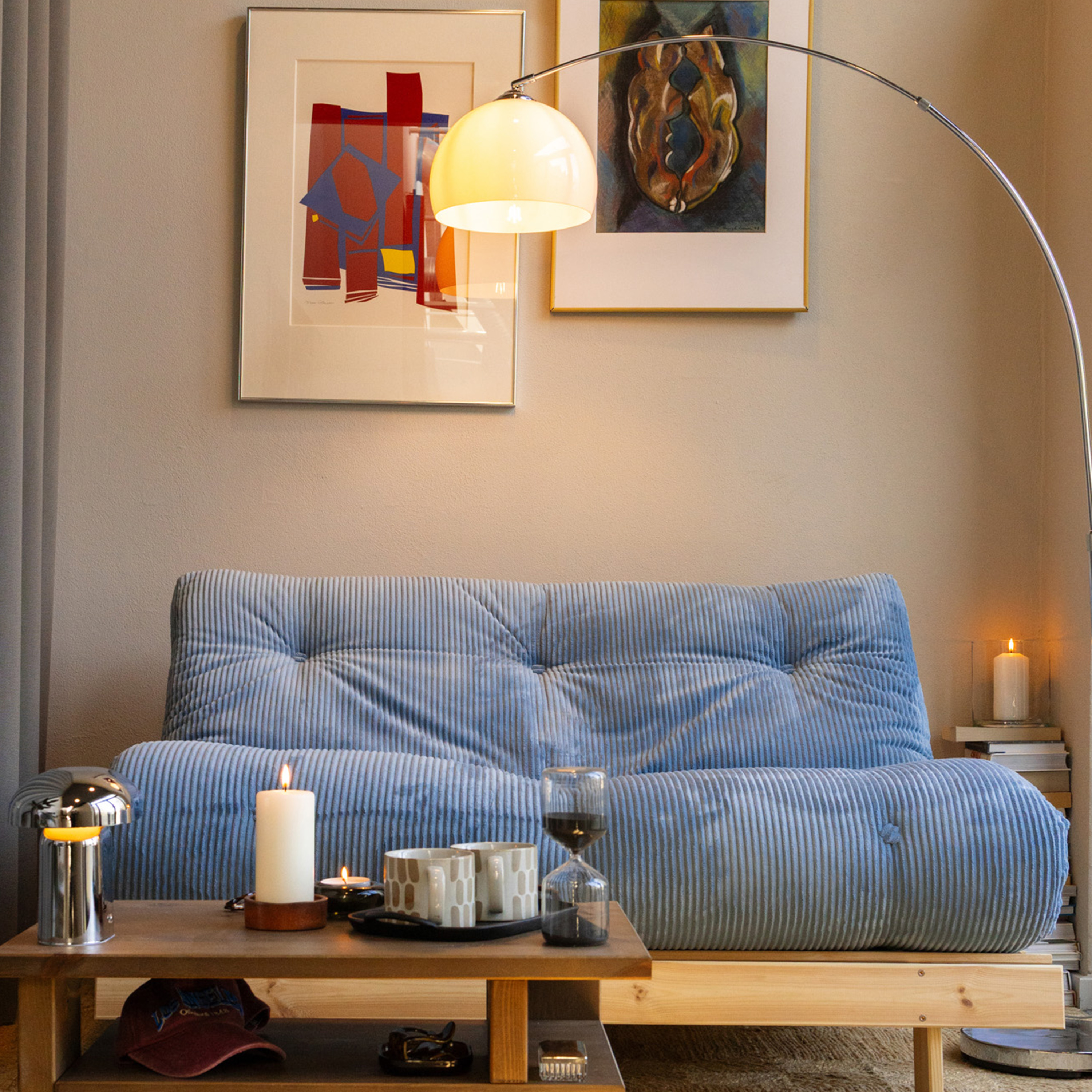 Karup Design Roots Sovesofa Raw/Hazy Blue 140cm