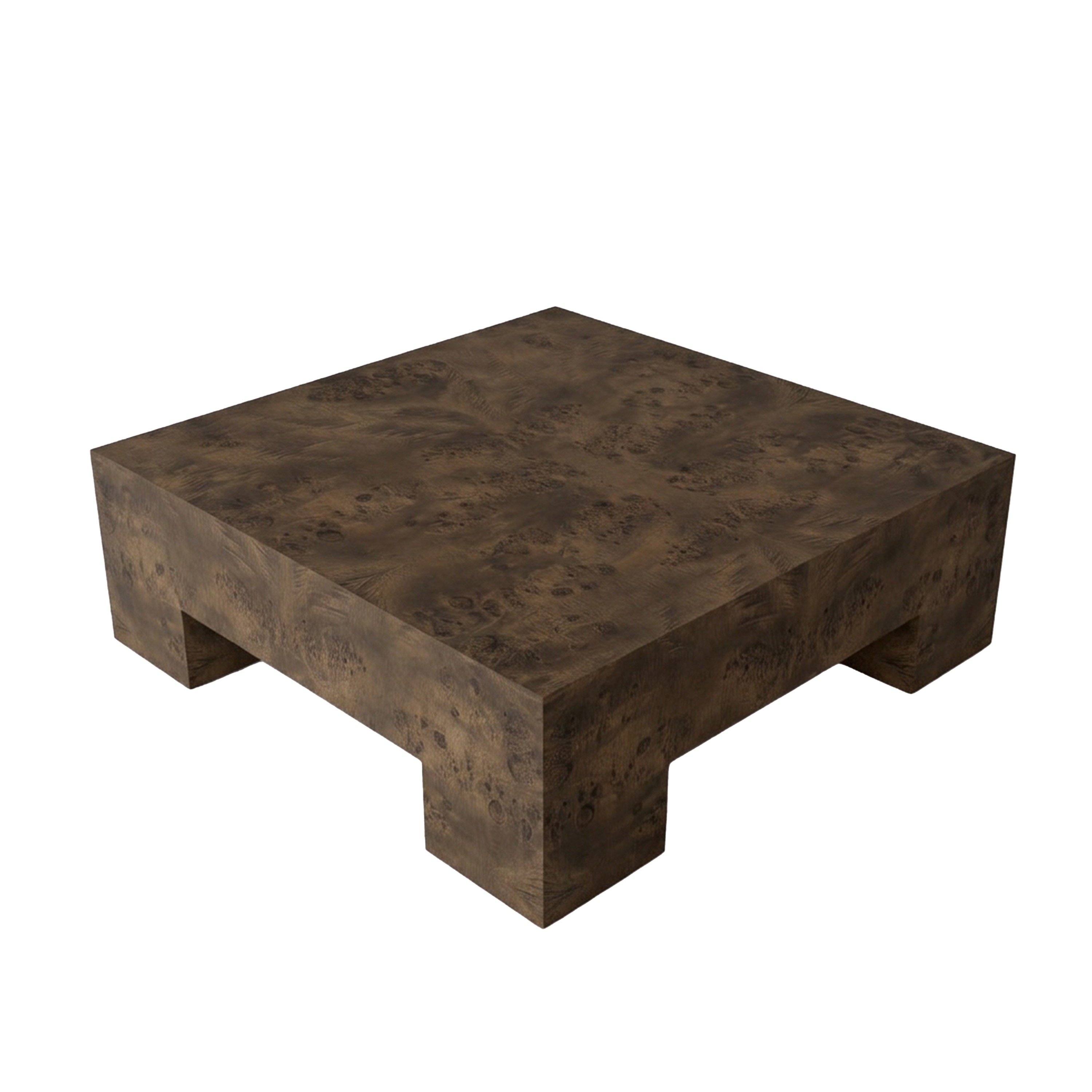 Chunky Couchtisch Braun gebeizte Pappel 90x90