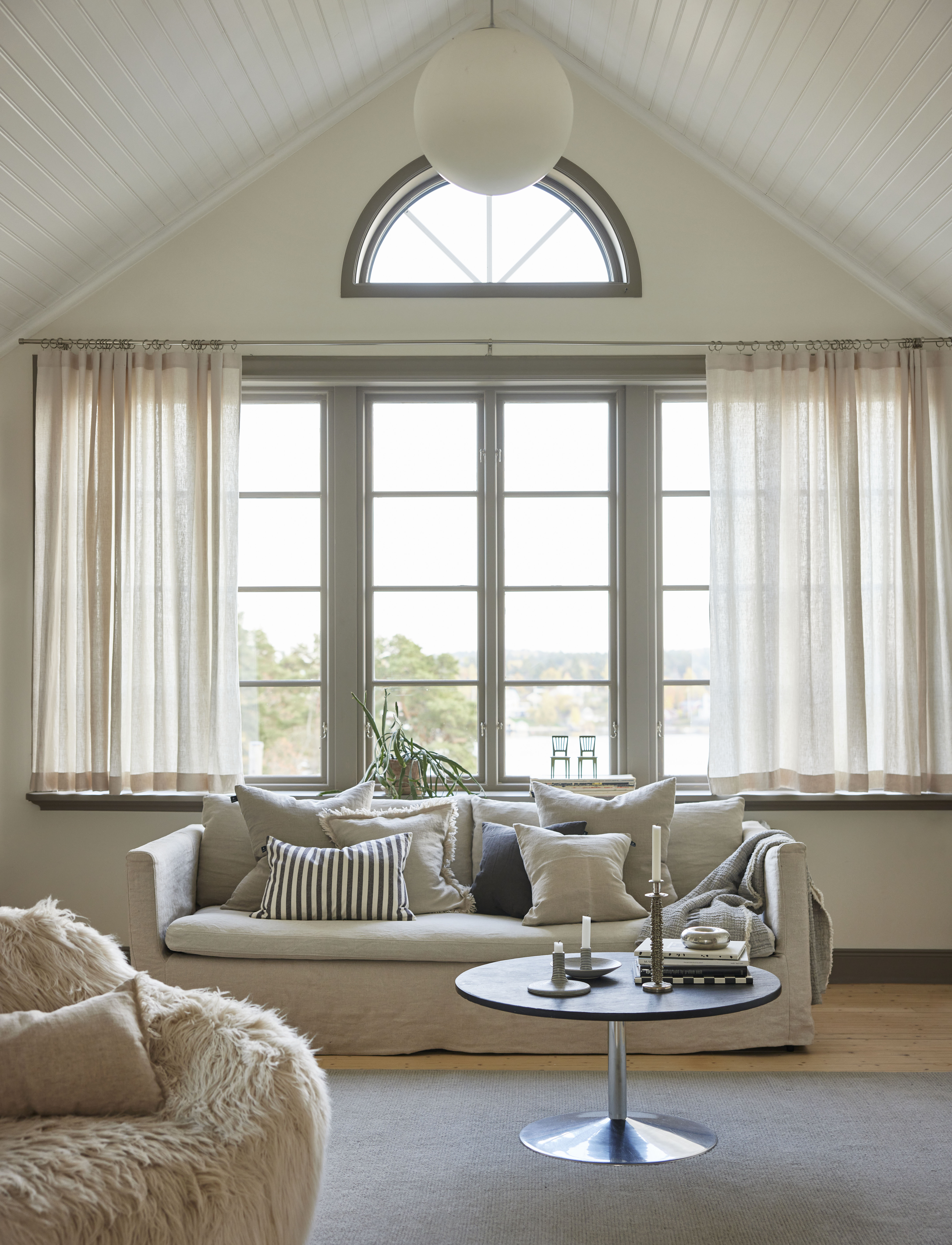 Himla Sunrise Vorhanglänge Leinen Nebel 140x290