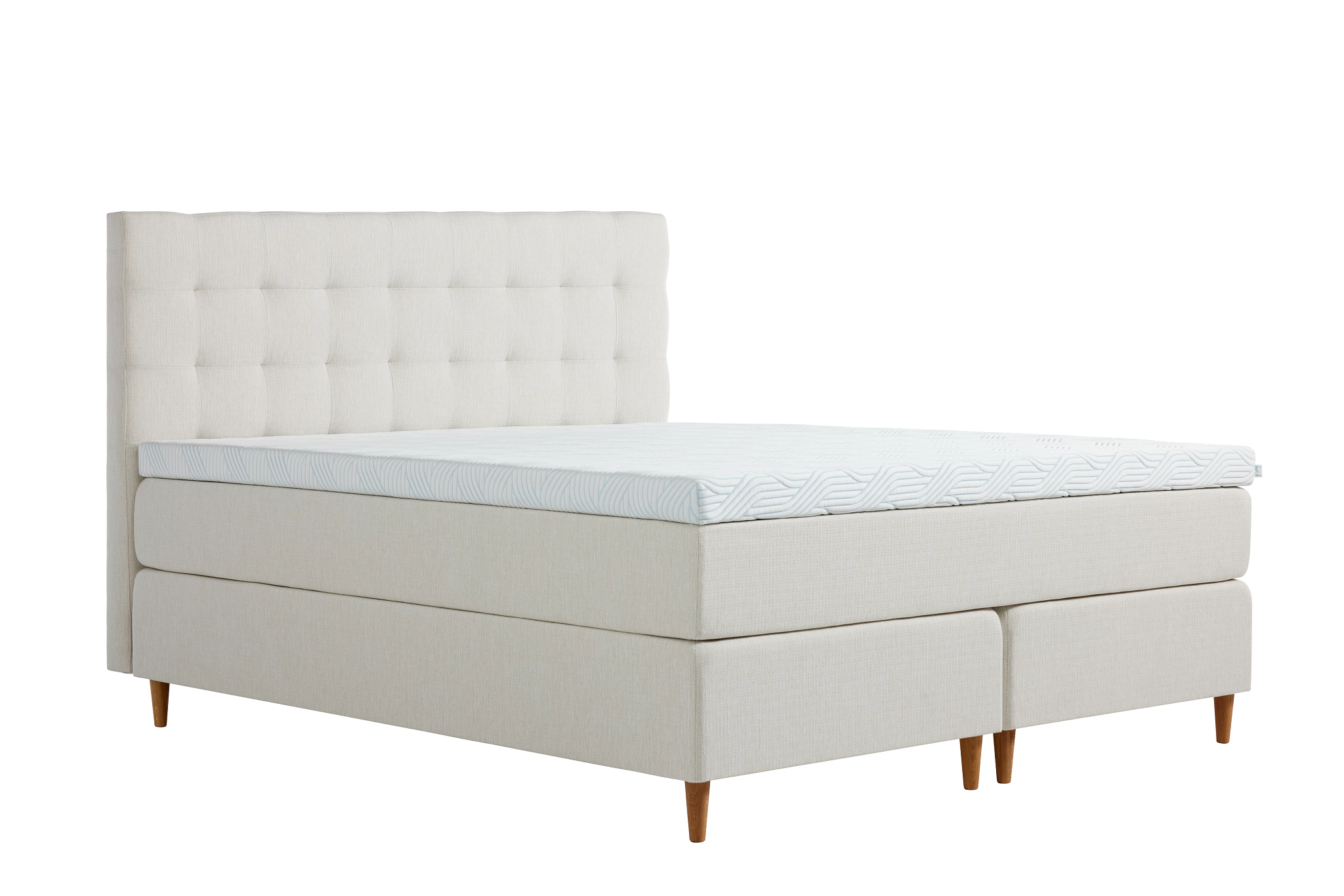 Tempur - Promise Kontinentalsäng Ivory 160x200 ProLuxe SmartCool 10cm Medium Metallben Krom 12cm - Vit