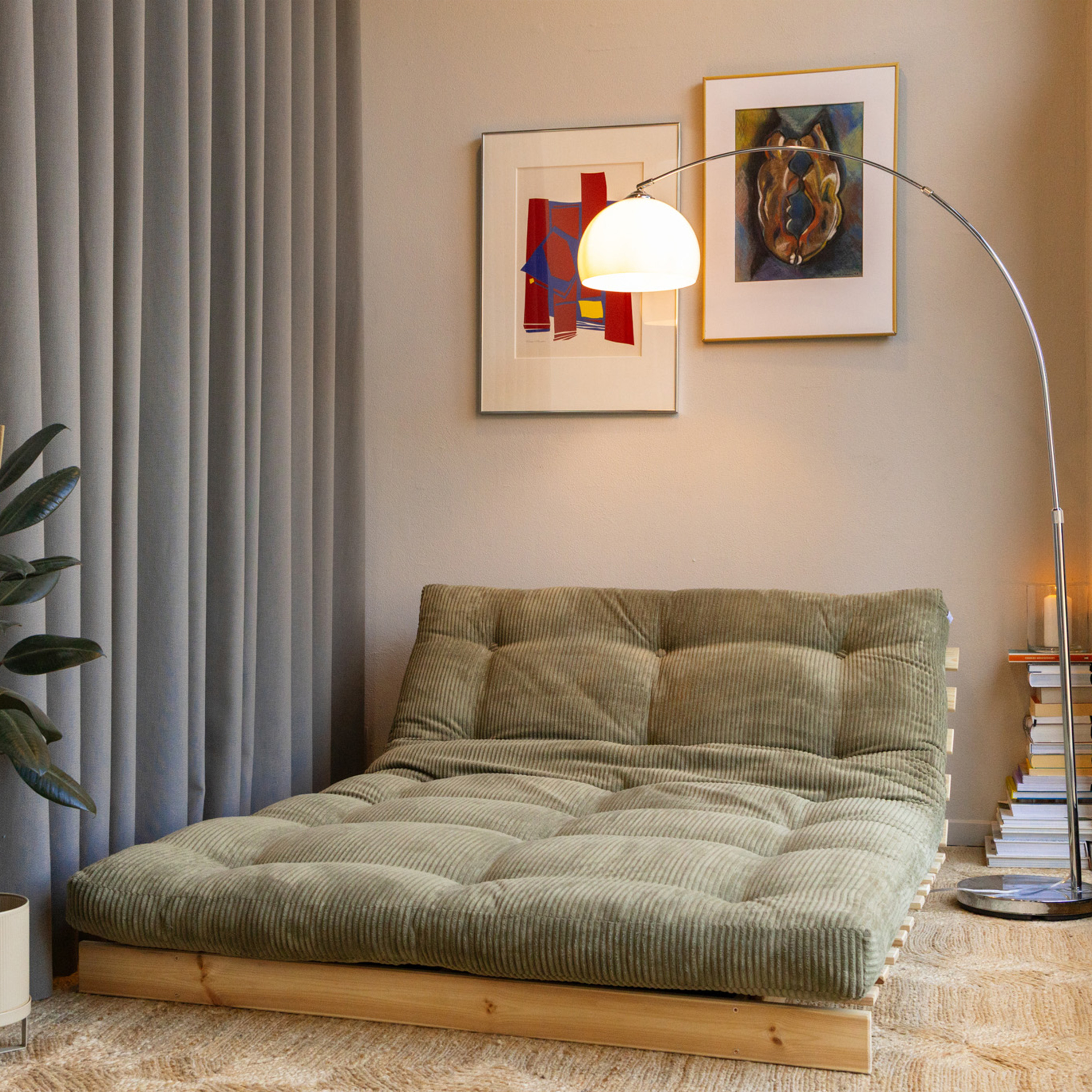 Karup Design Roots Sovesofa Raw/Khaki Green 140cm