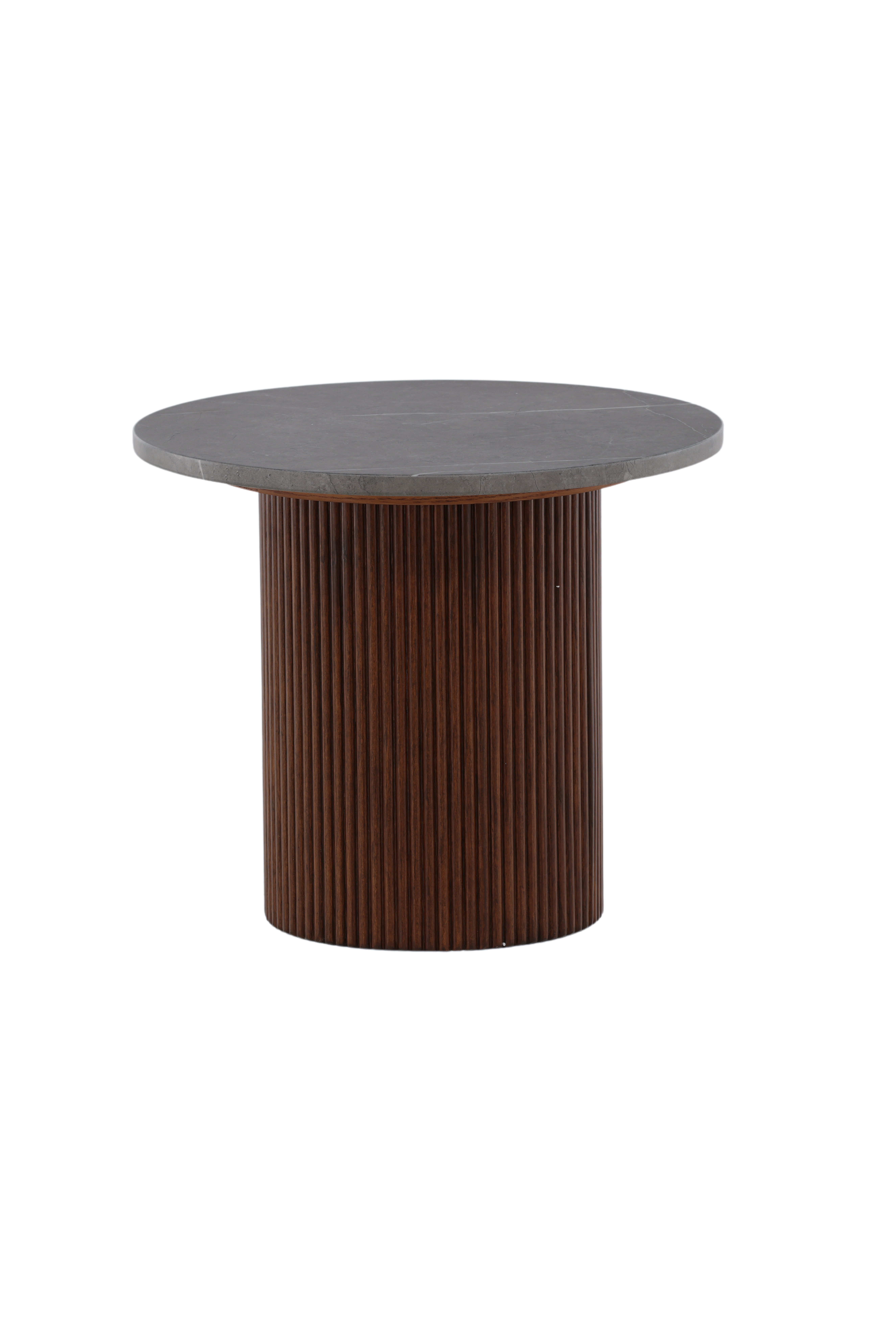 Vind - Hörnö Sidobord Dark Brown/Dark Grey Marble - Brun