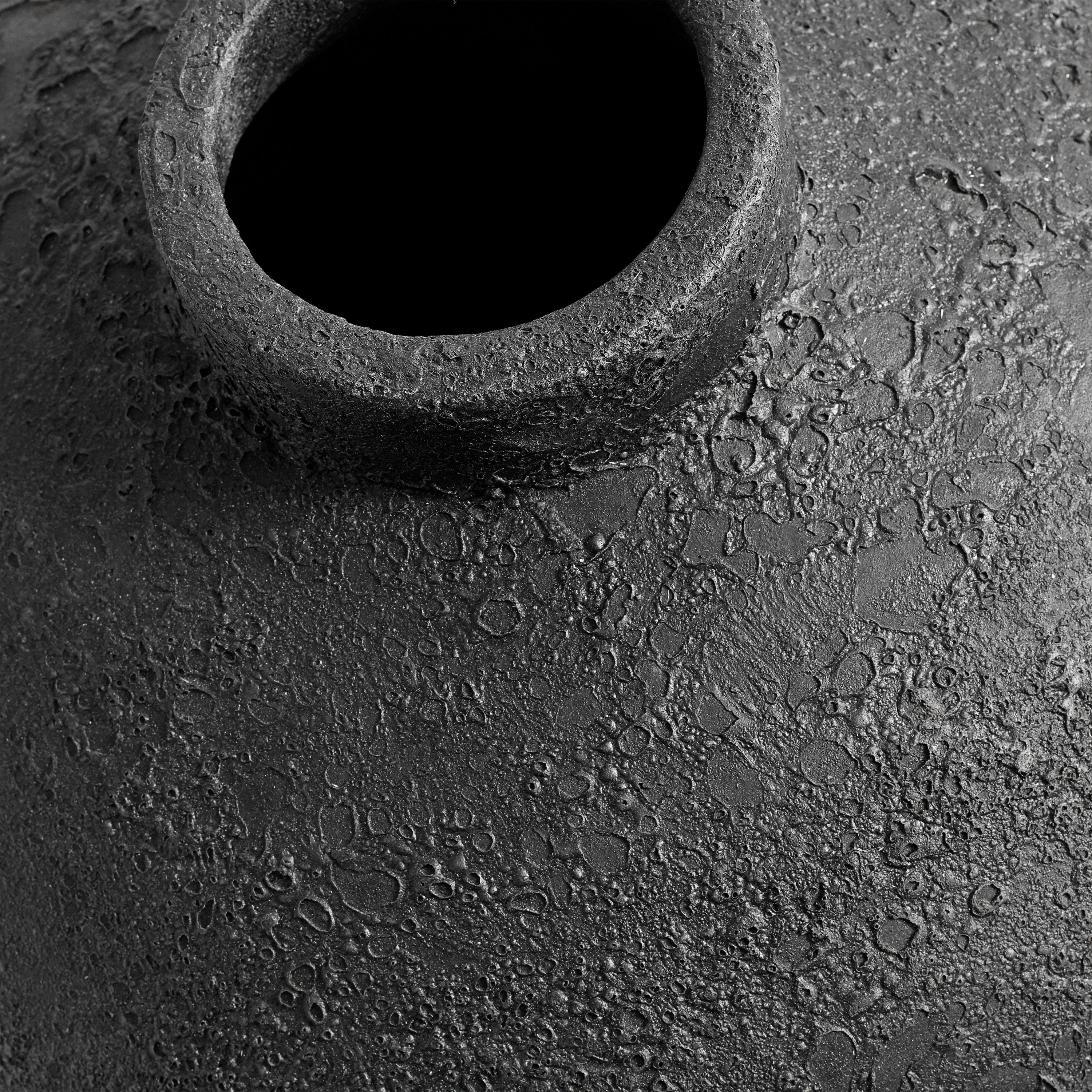 Muubs Luna Blumentopf Black Terrakotta Ø35