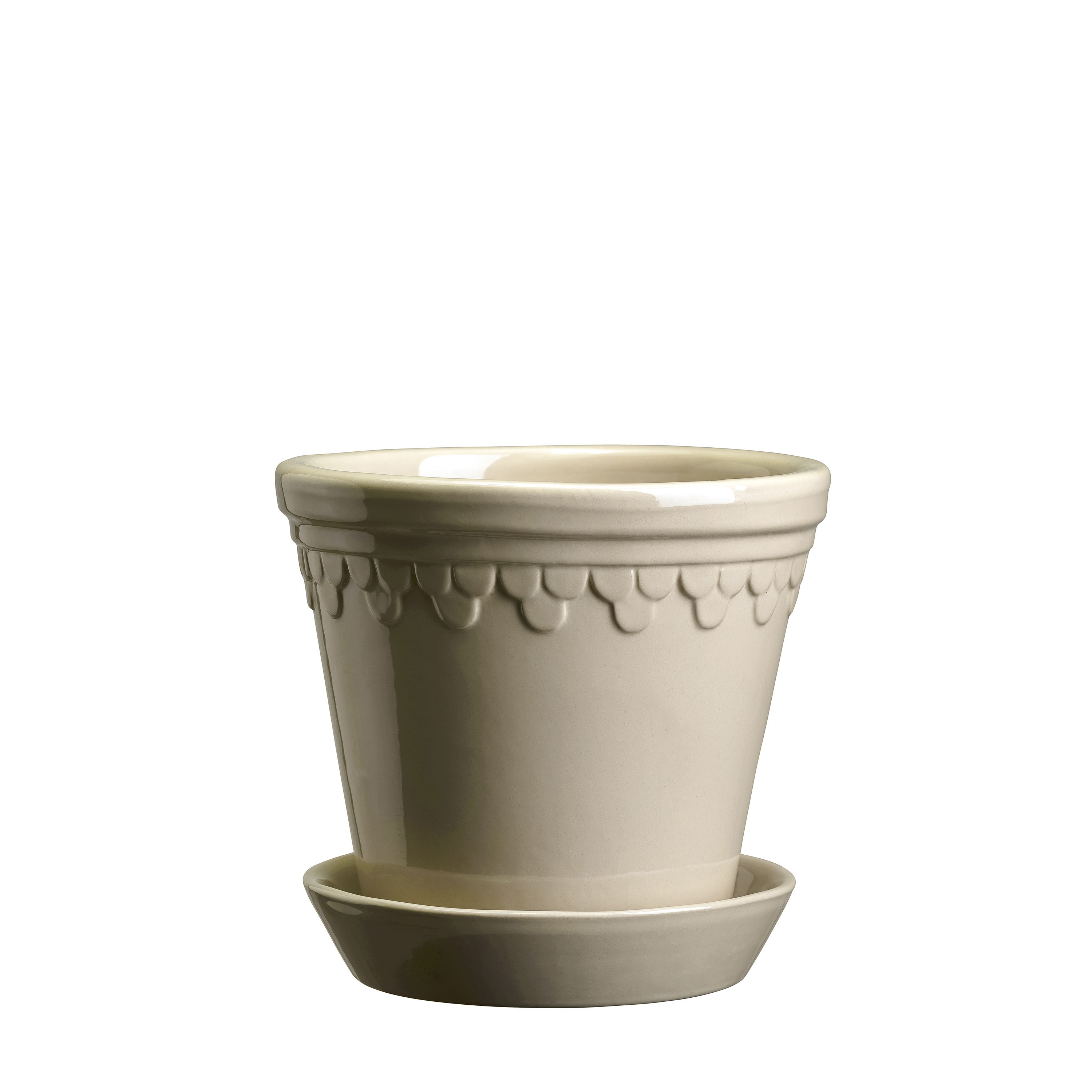 Københavner Kruka med fat Glazed Sand Stone Ø12