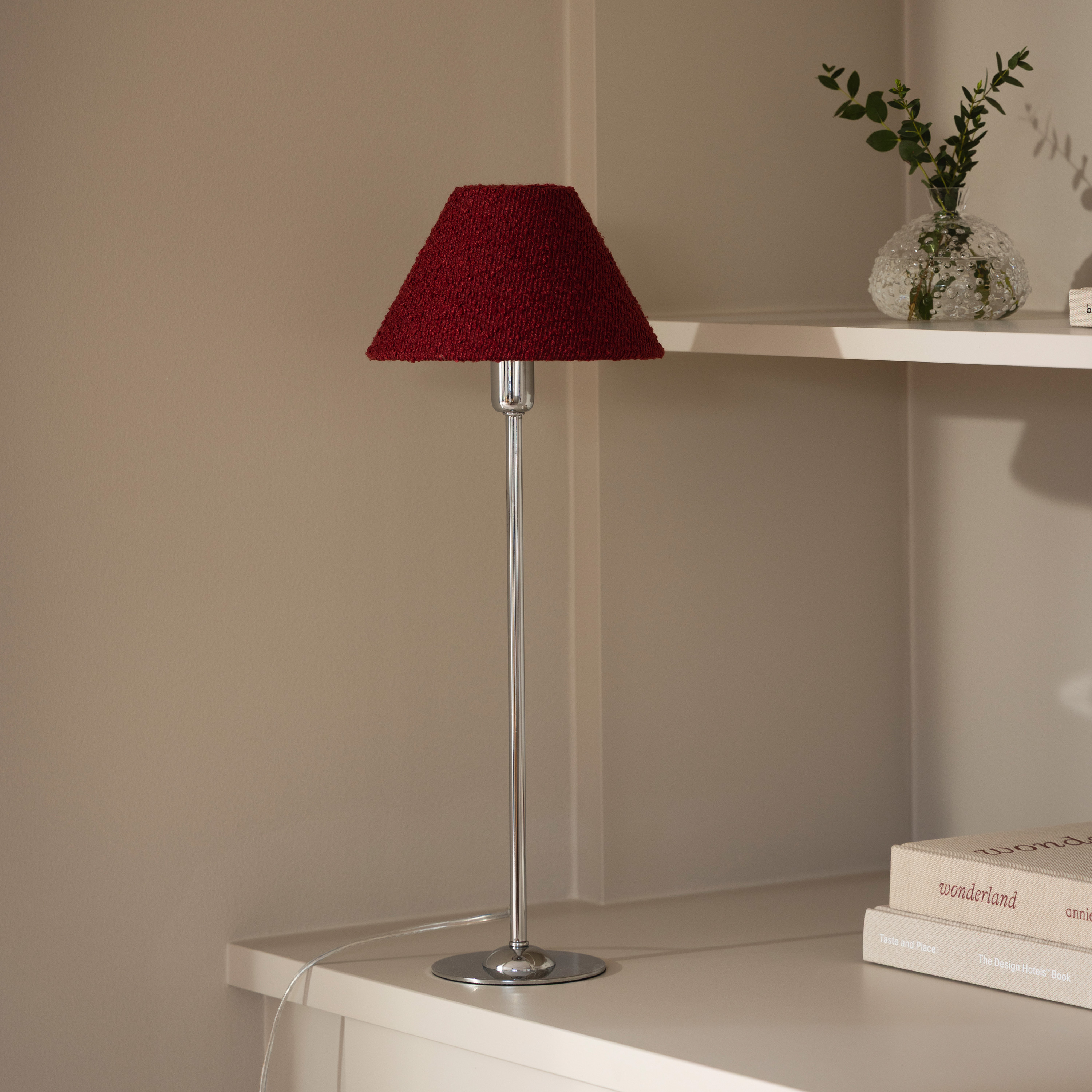 Globen Lighting Iris Lampskärm Bouclé Burgundy 20cm